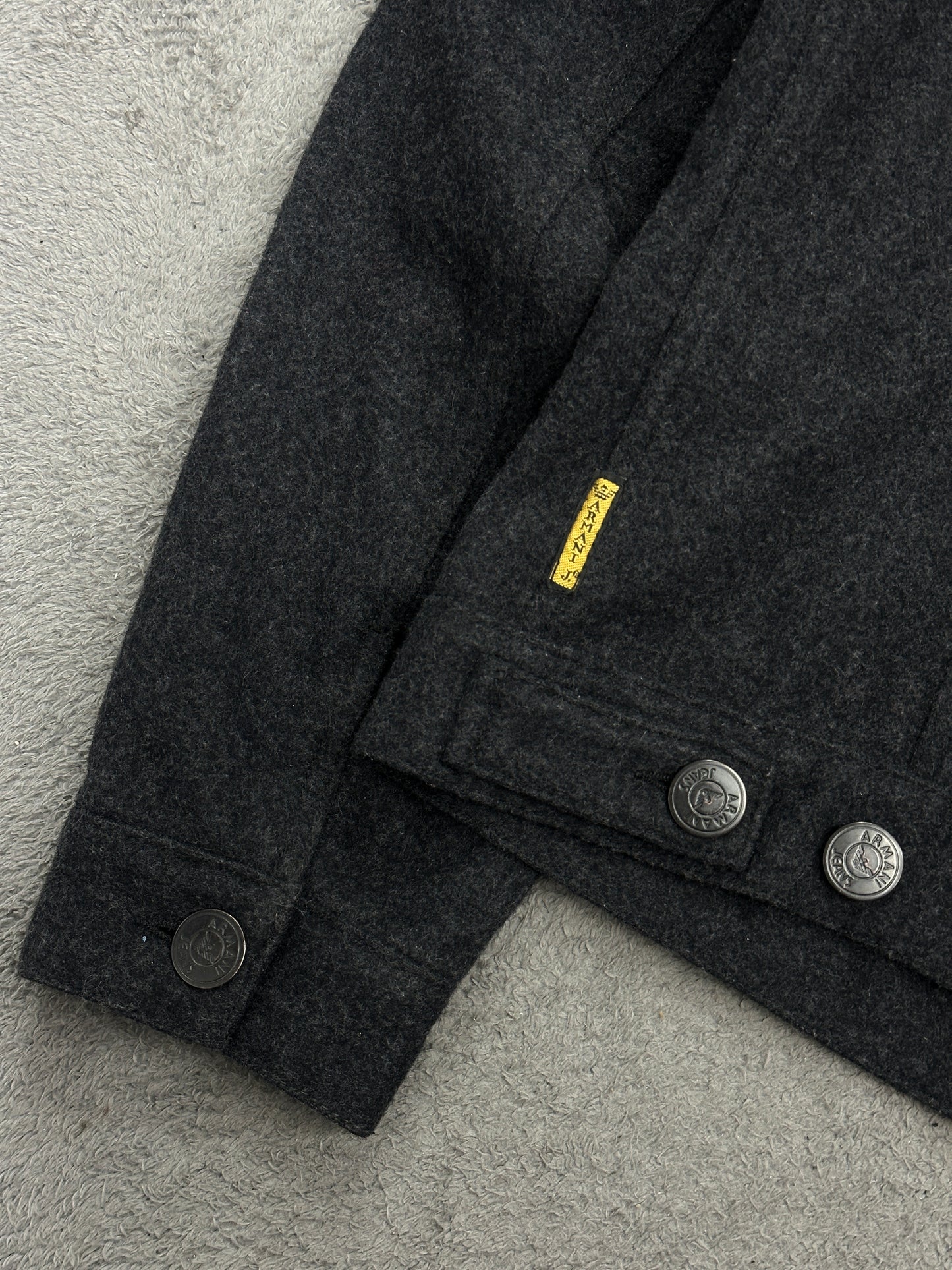 [XL] 90s Armani Jeans Wool Trucker Jacket