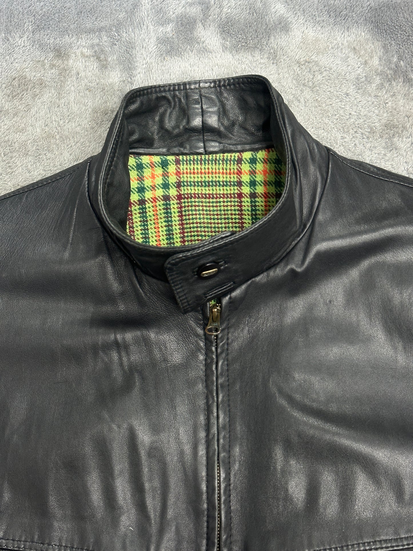 [XL] 80s HUGO BOSS Leather Bomber Jacket