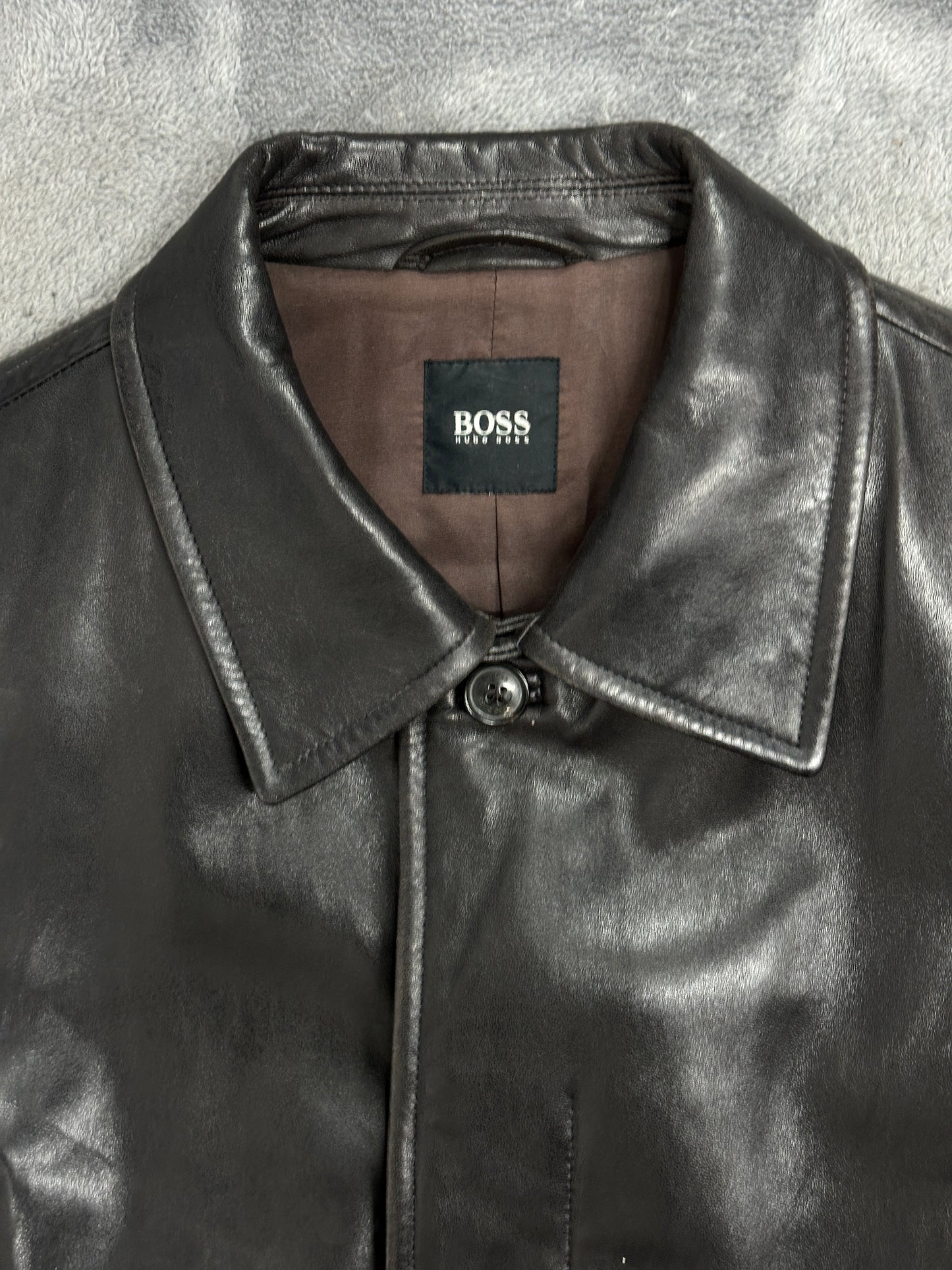 [XL] 00s HUGO BOSS Lamb Skin Leather Jacket