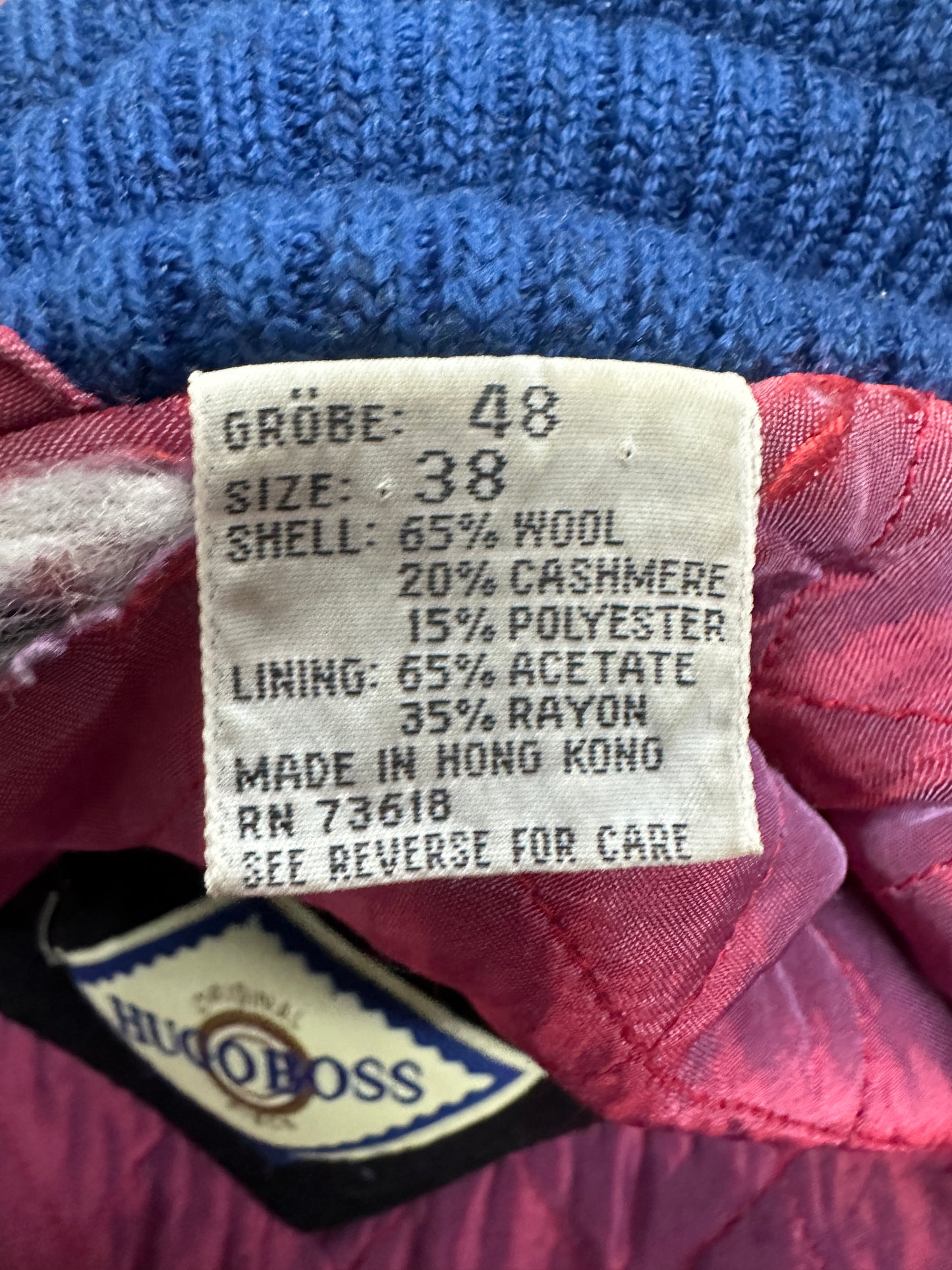 [48] 80s HUGO BOSS Wool/Cashmere Bomber Jacket