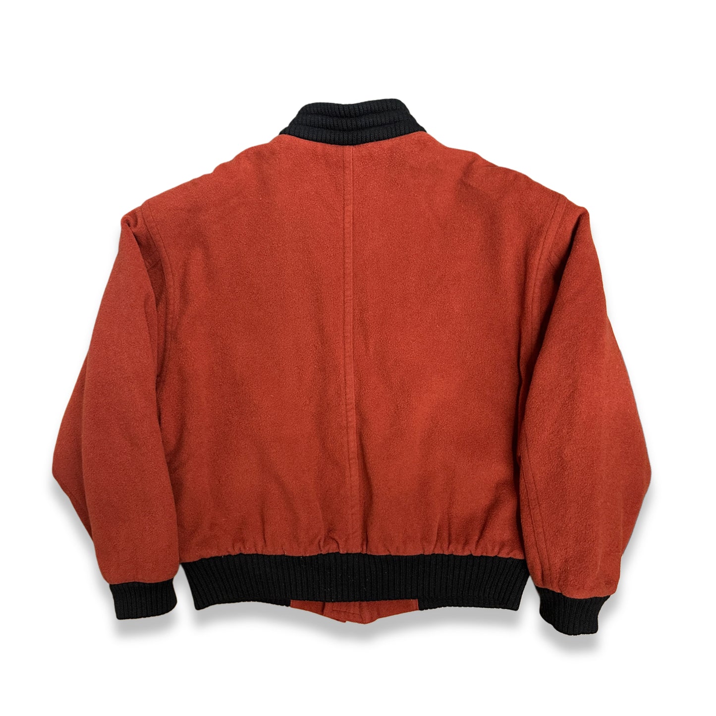 [L] 80s HUGO BOSS Orange Cashmere Bomber Jacket