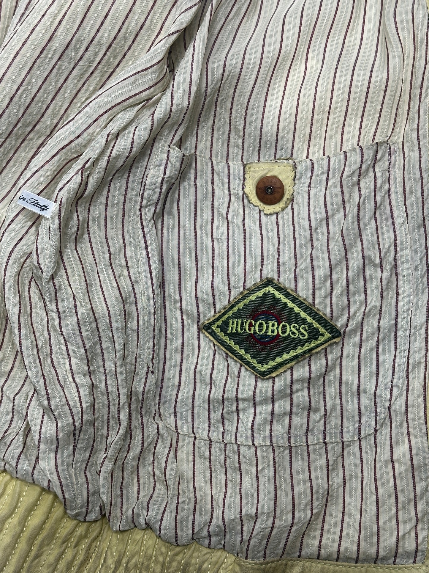 [XL] 80s HUGO BOSS Leather Trucker Jacket