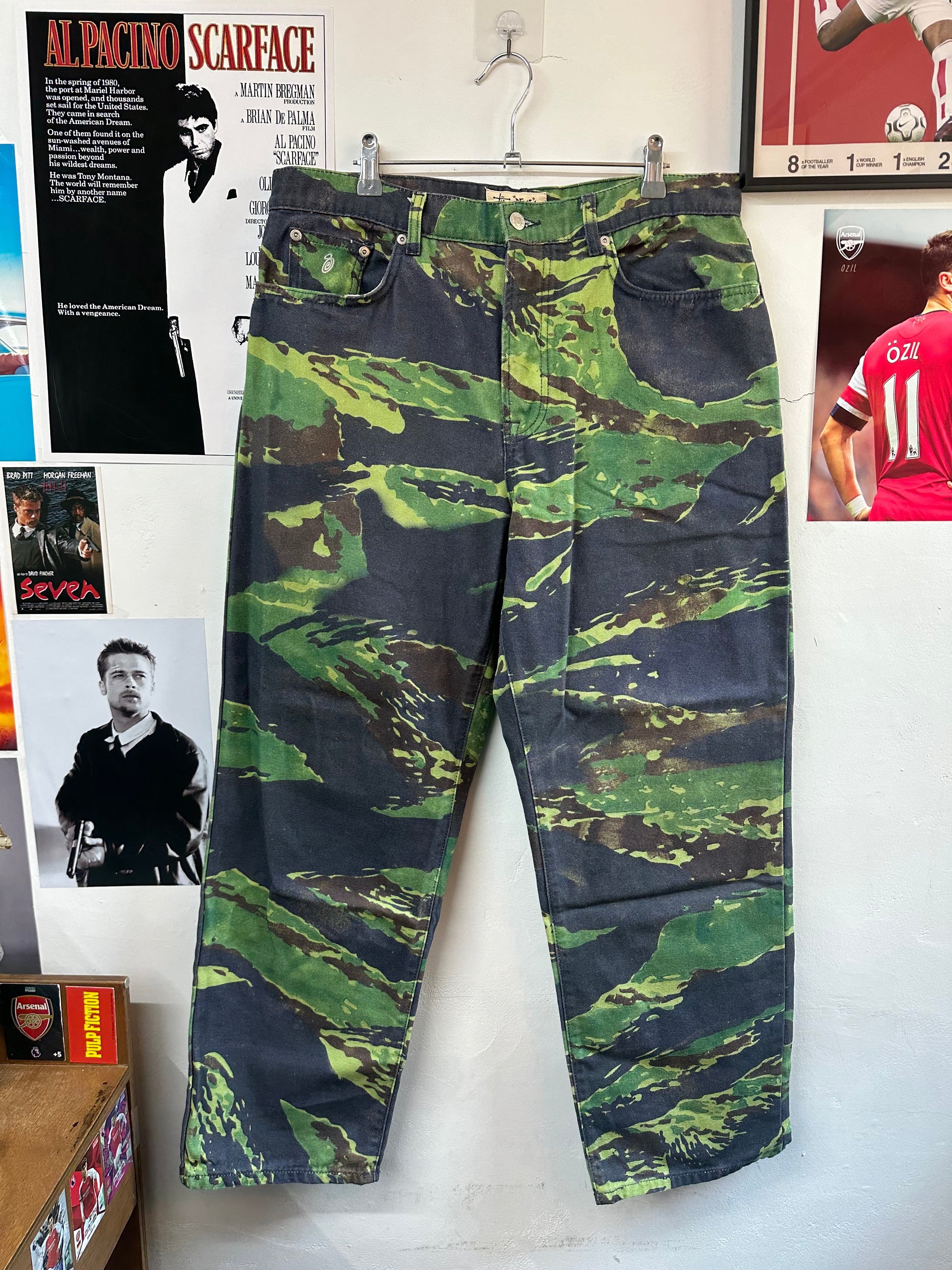 stussy×LUCIEN TIGRIS CANVAS 32] Stussy X Lucien Smith Tigris Big ol Jeans – wengerball vintage