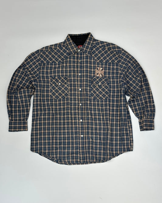 [XL] 00s West Coast Choppers blue check shirt