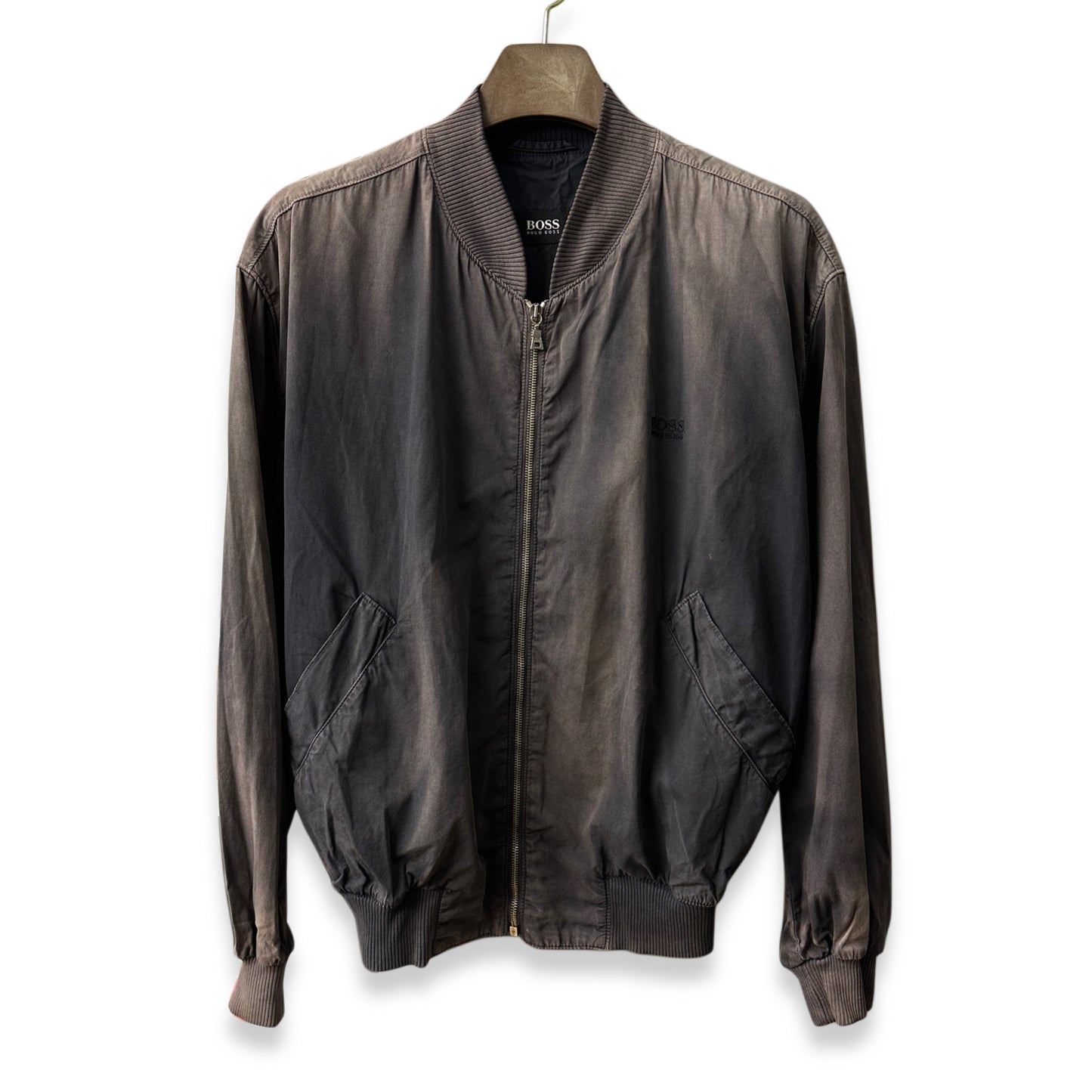 [48] 90s HUGO BOSS Faded Bomber Jacket