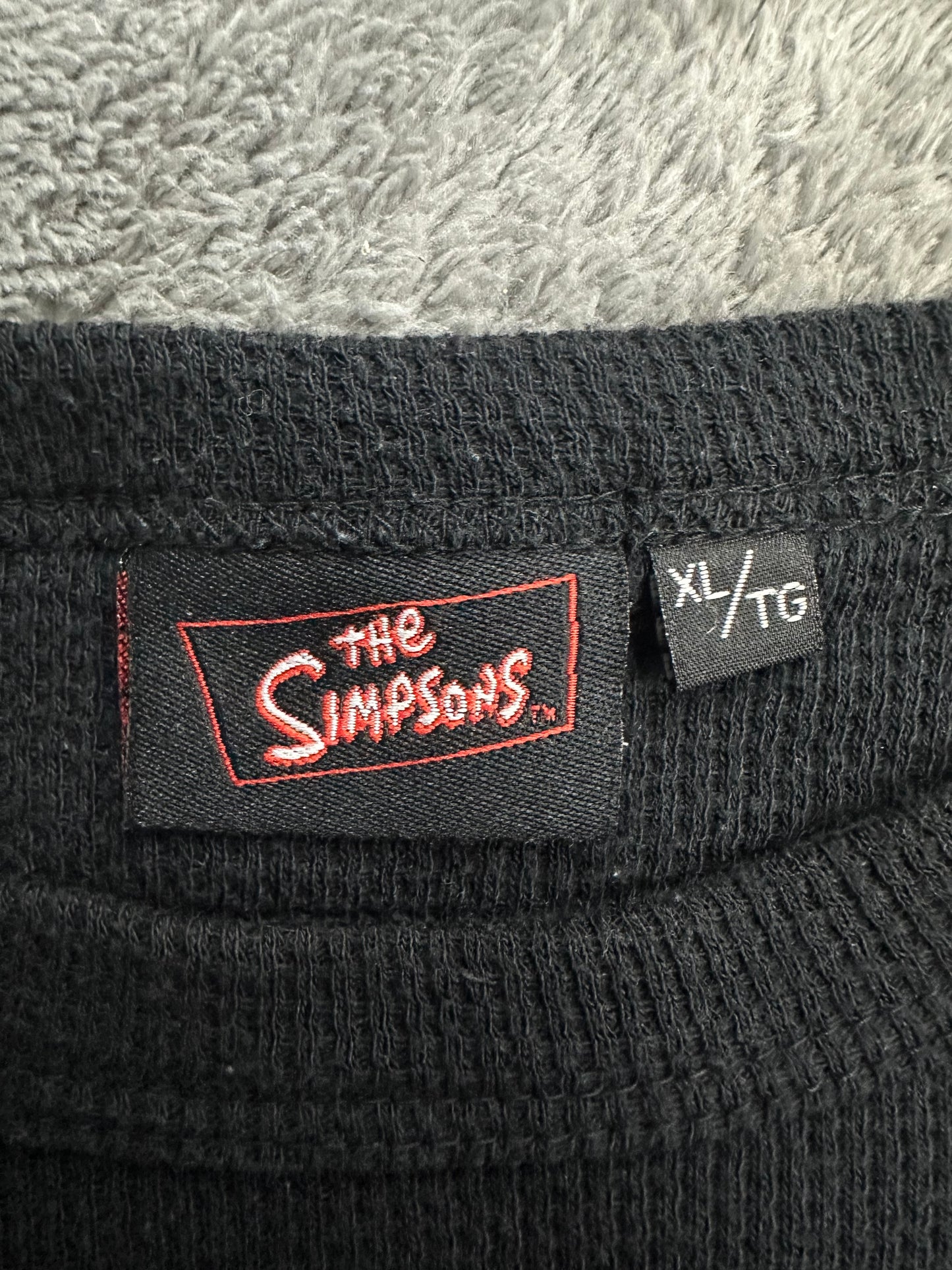 [XL] 07' The Simpsons Cartoon Waffle Long Sleeve