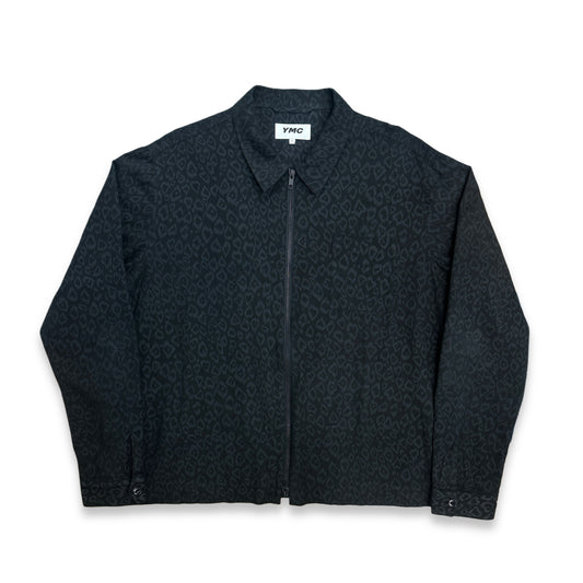 [L] You Must Create Leopard zip-up Shirt