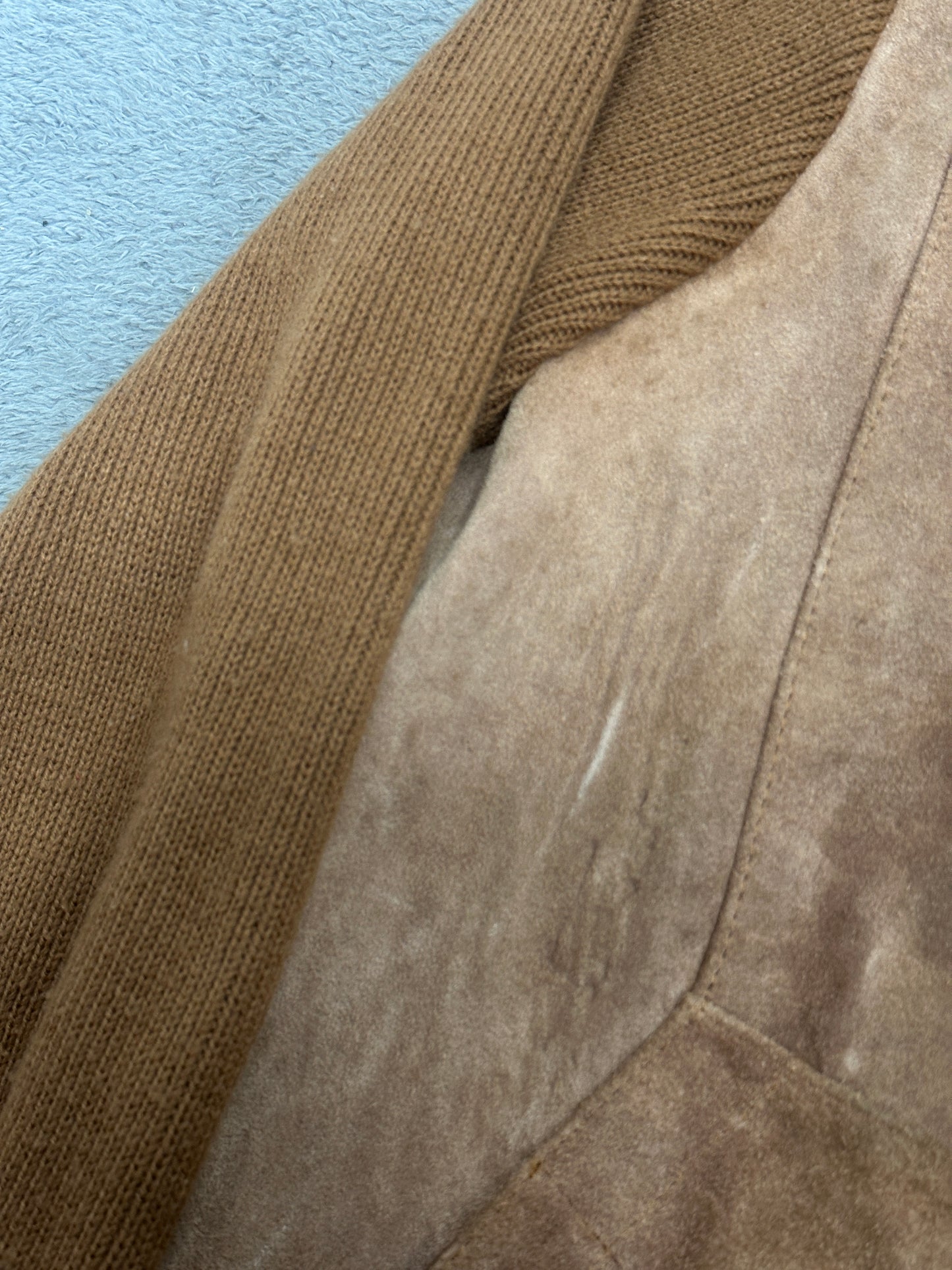 [L] 80s Sears SportsWear Knit Suede Jacket