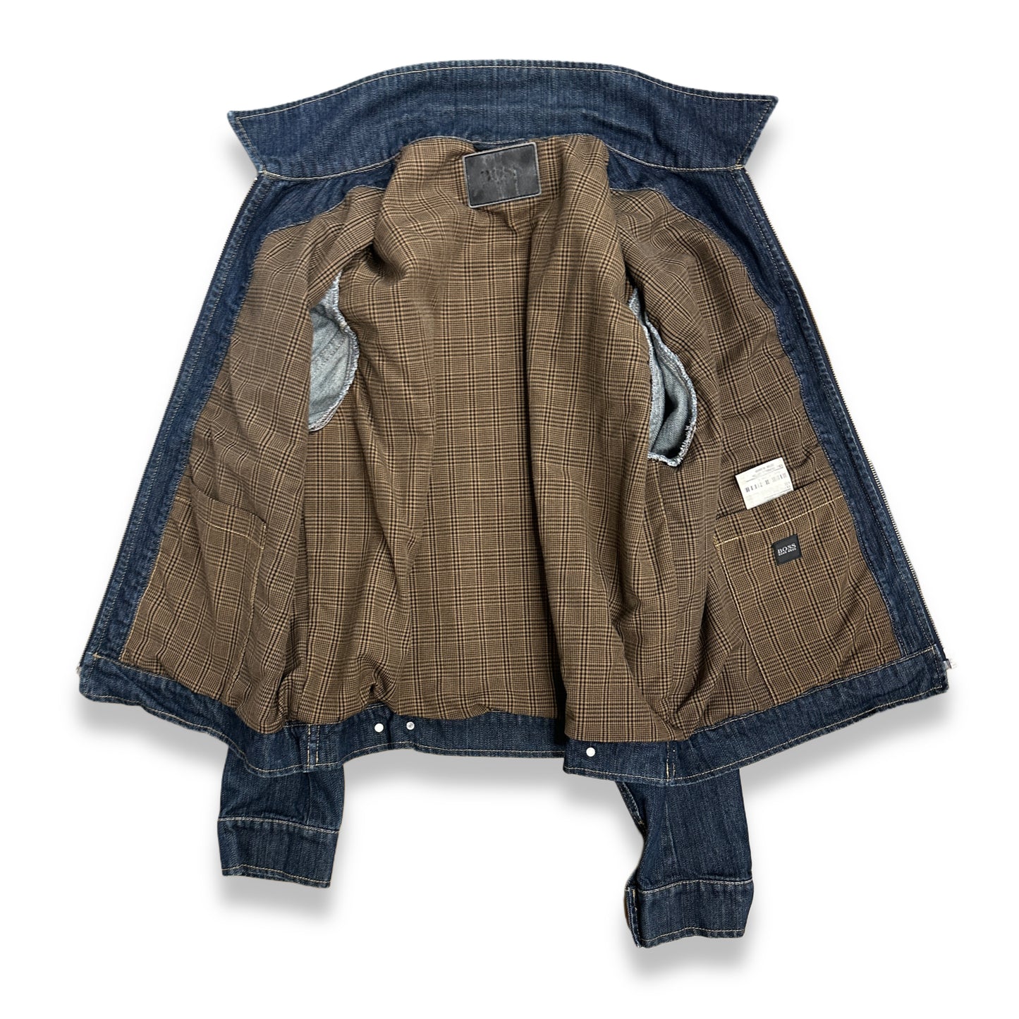 [XL] 2006' Hugo Boss Curved Line Denim Zip-up Jacket