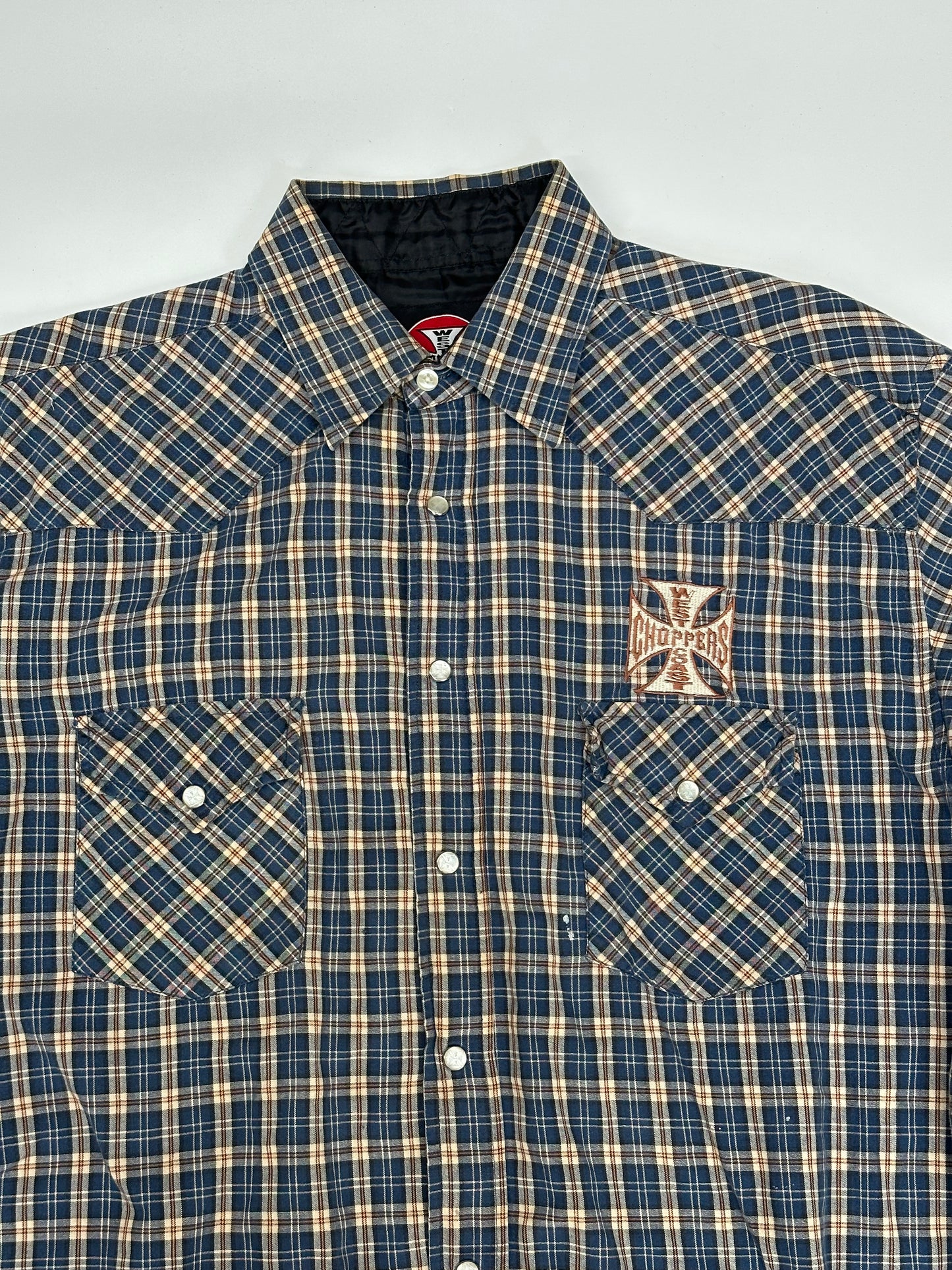 [XL] 00s West Coast Choppers blue check shirt