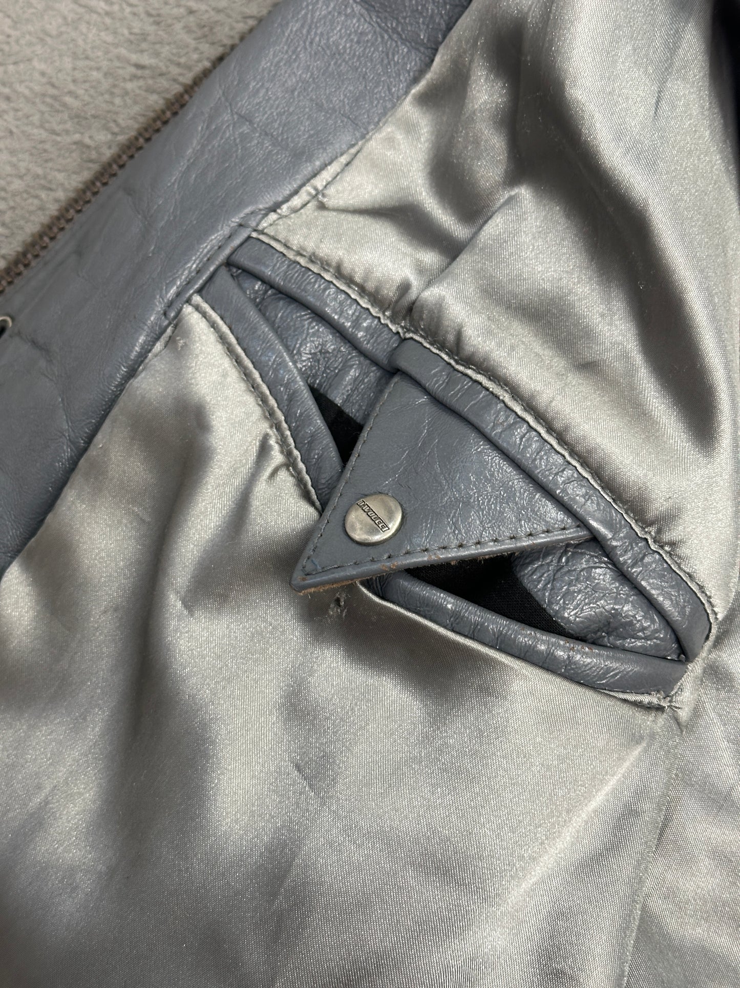 [XXL] 90s DAVOUCCI Leather Bomber Jacket