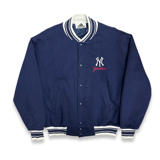 [XL] 90s Adidas NY Yankees Sweat Varsity Jacket