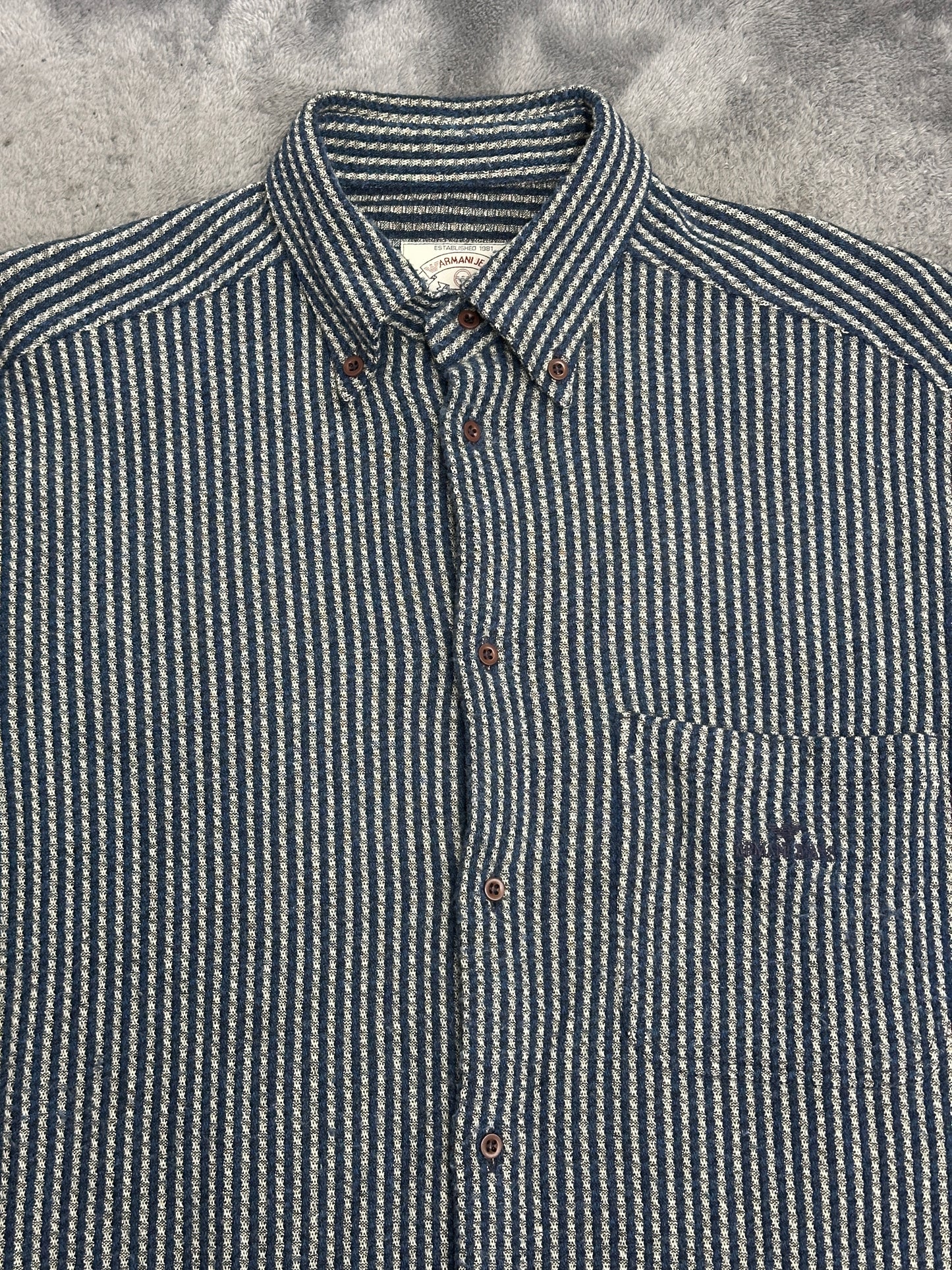 [M] 90s Armani Jeans Stripe Shirts