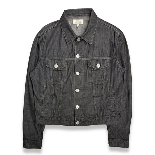 [L] 00s Armani Jeans Black Trucker Denim Jacket