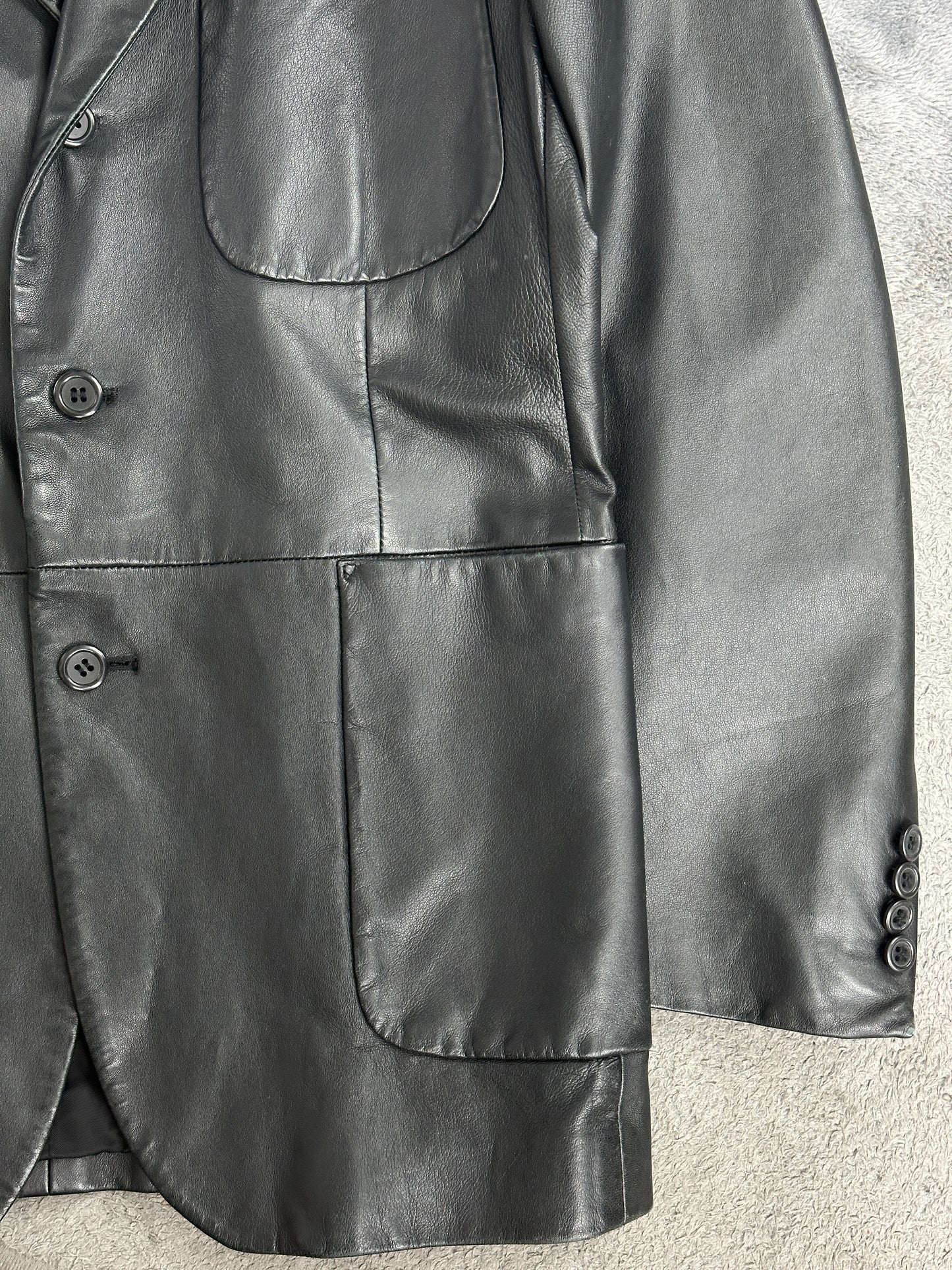 [50] 90s Polo Ralph Lauren Nappa Agnello Leather Blazer