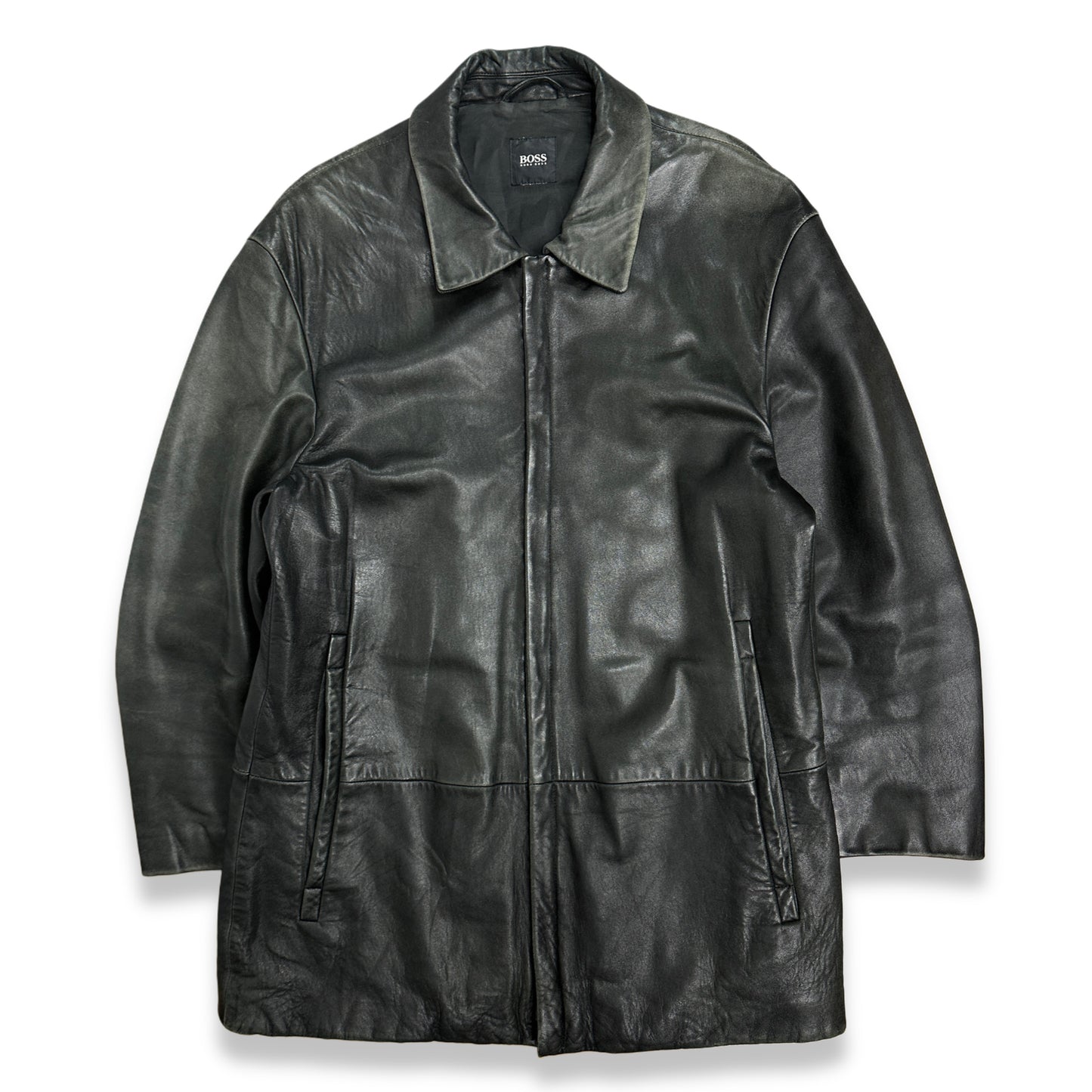 [L] 00s HUGO BOSS Lamb Skin Leather Jacket