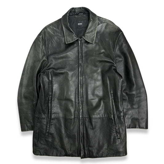 [L] 00s HUGO BOSS Lamb Skin Leather Jacket