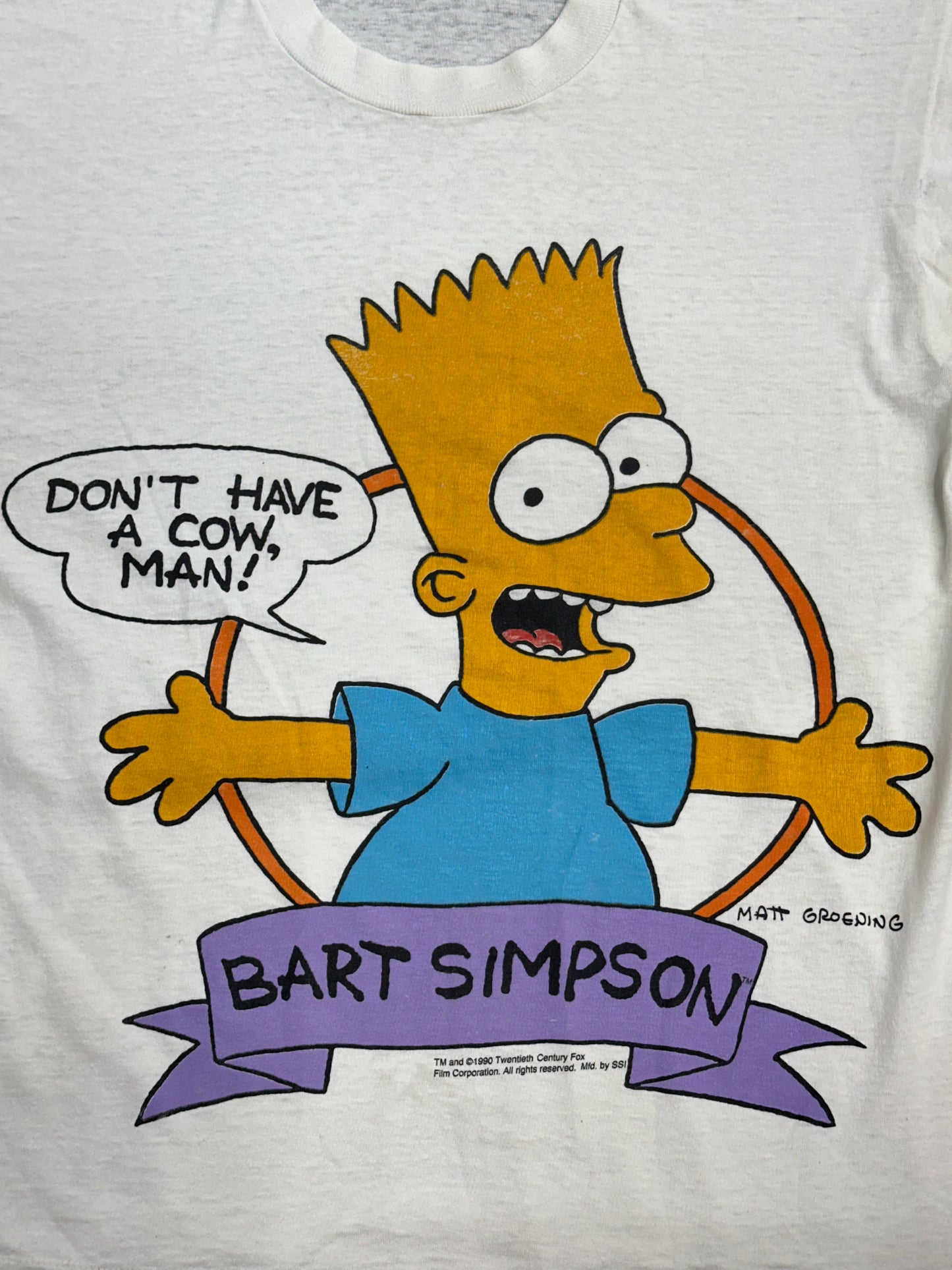 [M] 1990' the Simpsons Cartoon Tee