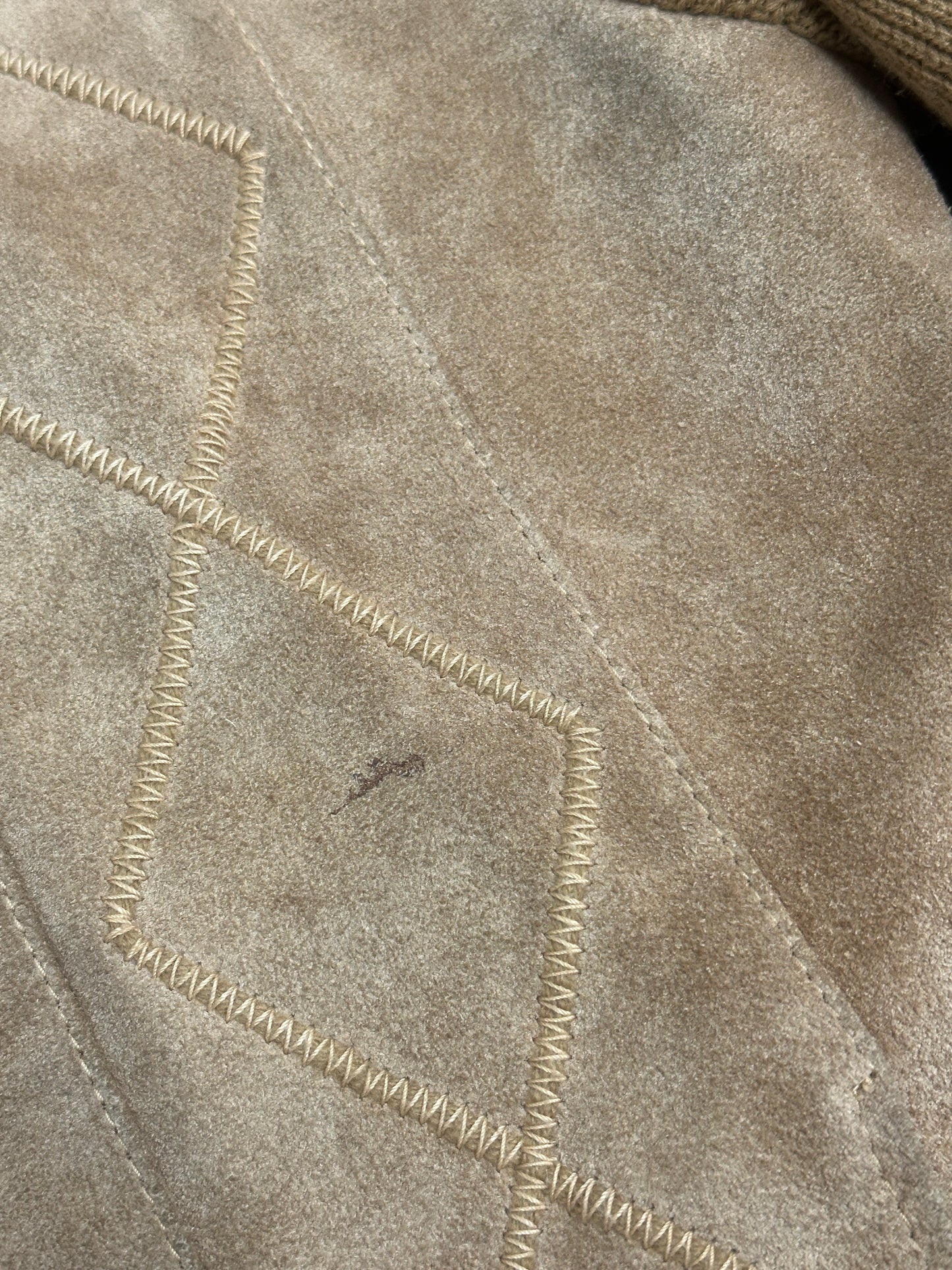 [L] 80s Unknown Knit Suede Jacket