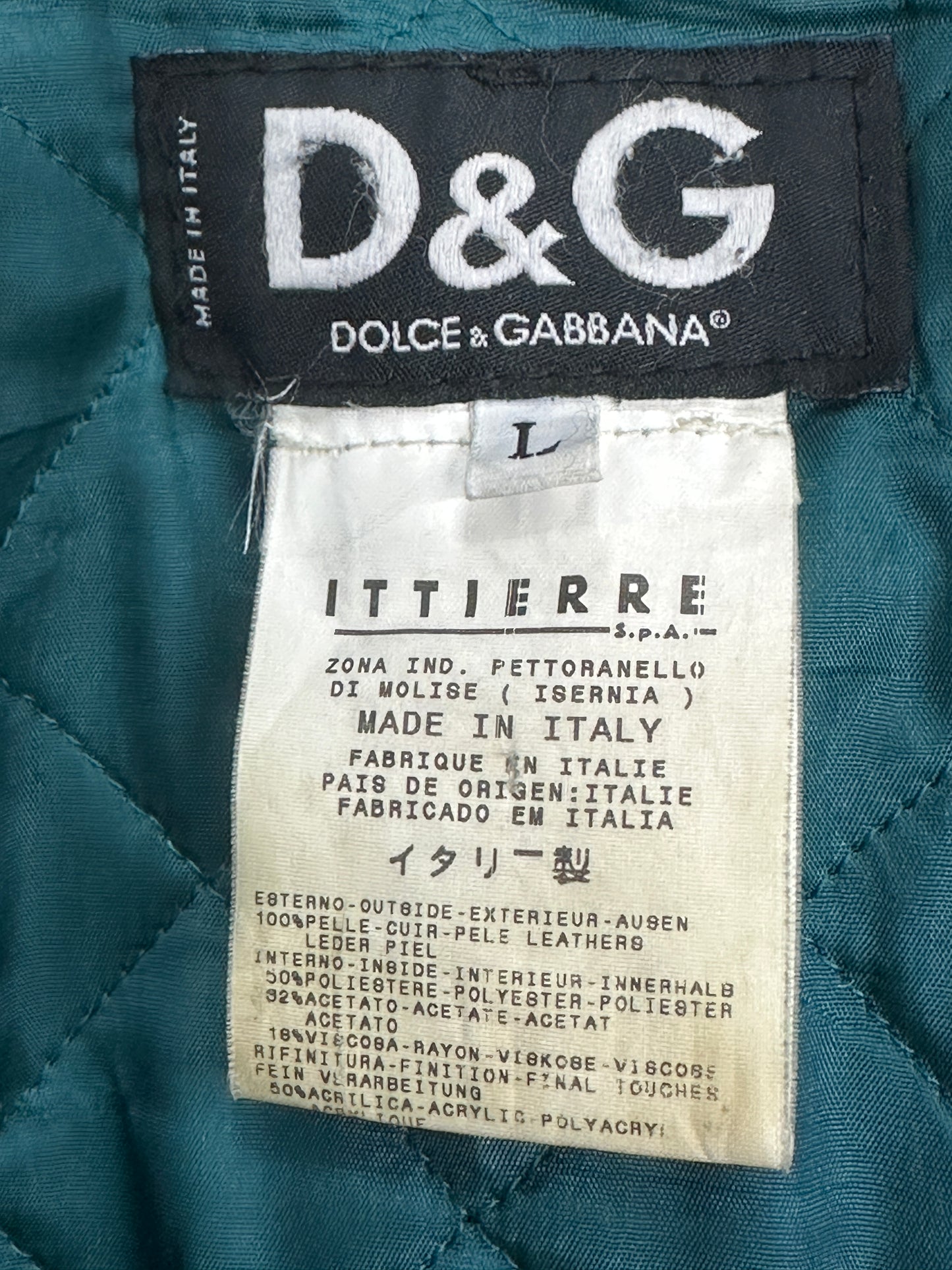 [L] 2000' Dolce&Gabbana Leather Bomber Jacket