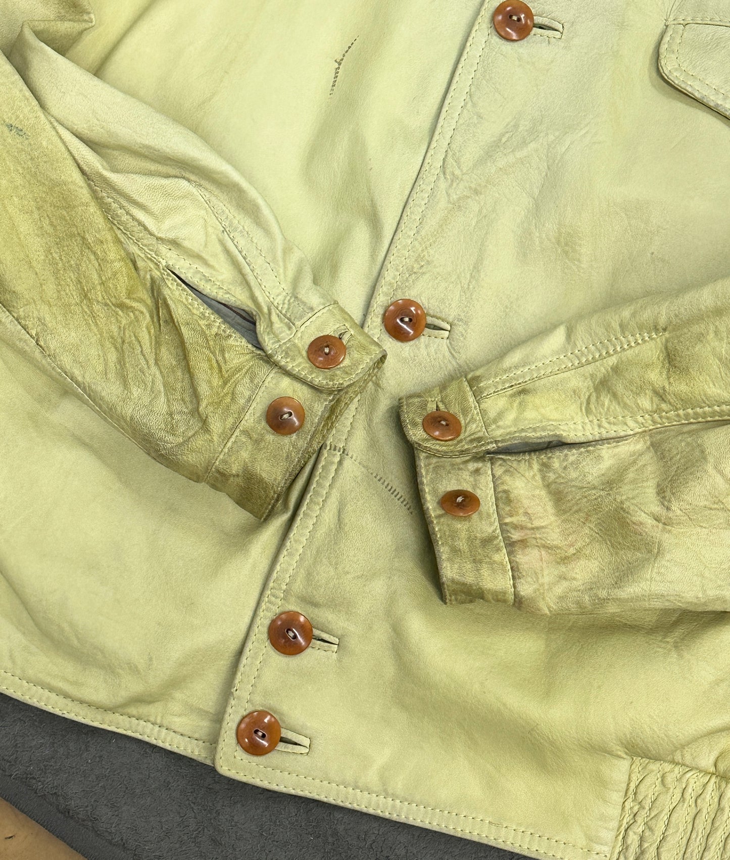 [XL] 80s HUGO BOSS Leather Trucker Jacket