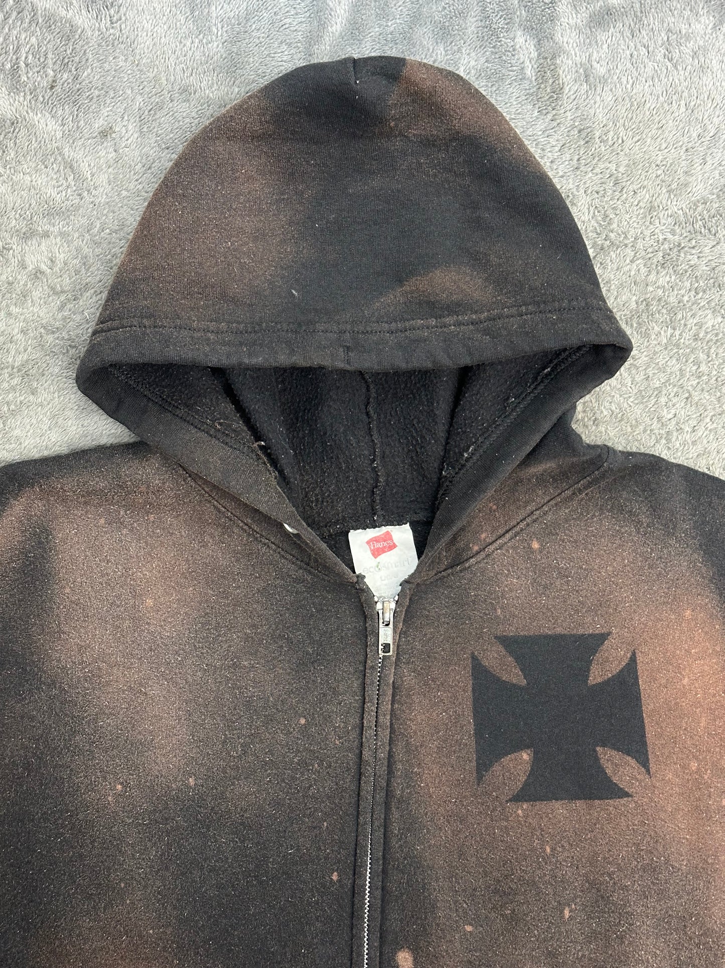 [L] Hanes Iron Cross Faded Hood Zip-up