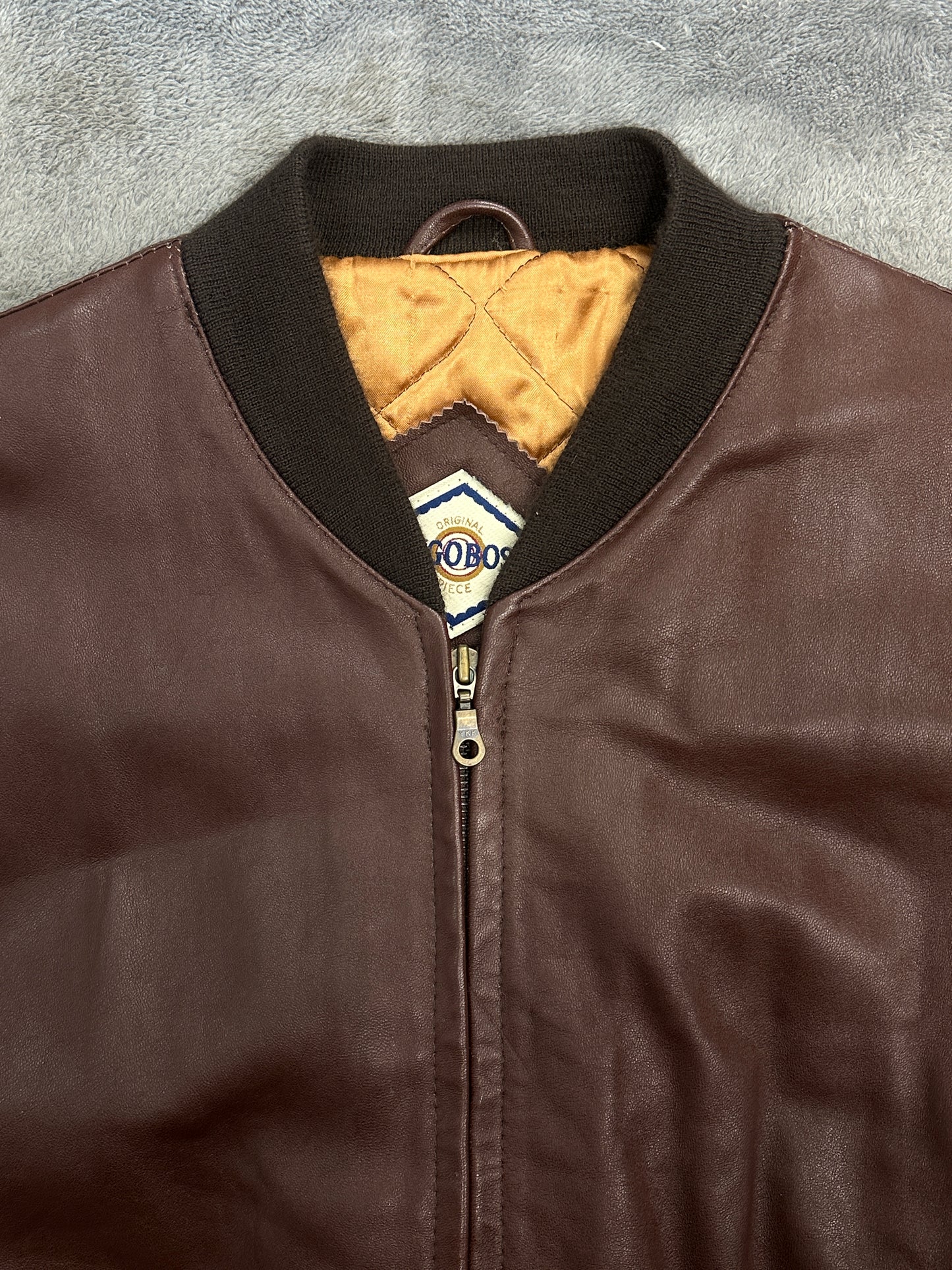 [52] 90s HUGO BOSS Leather Bomber Jacket