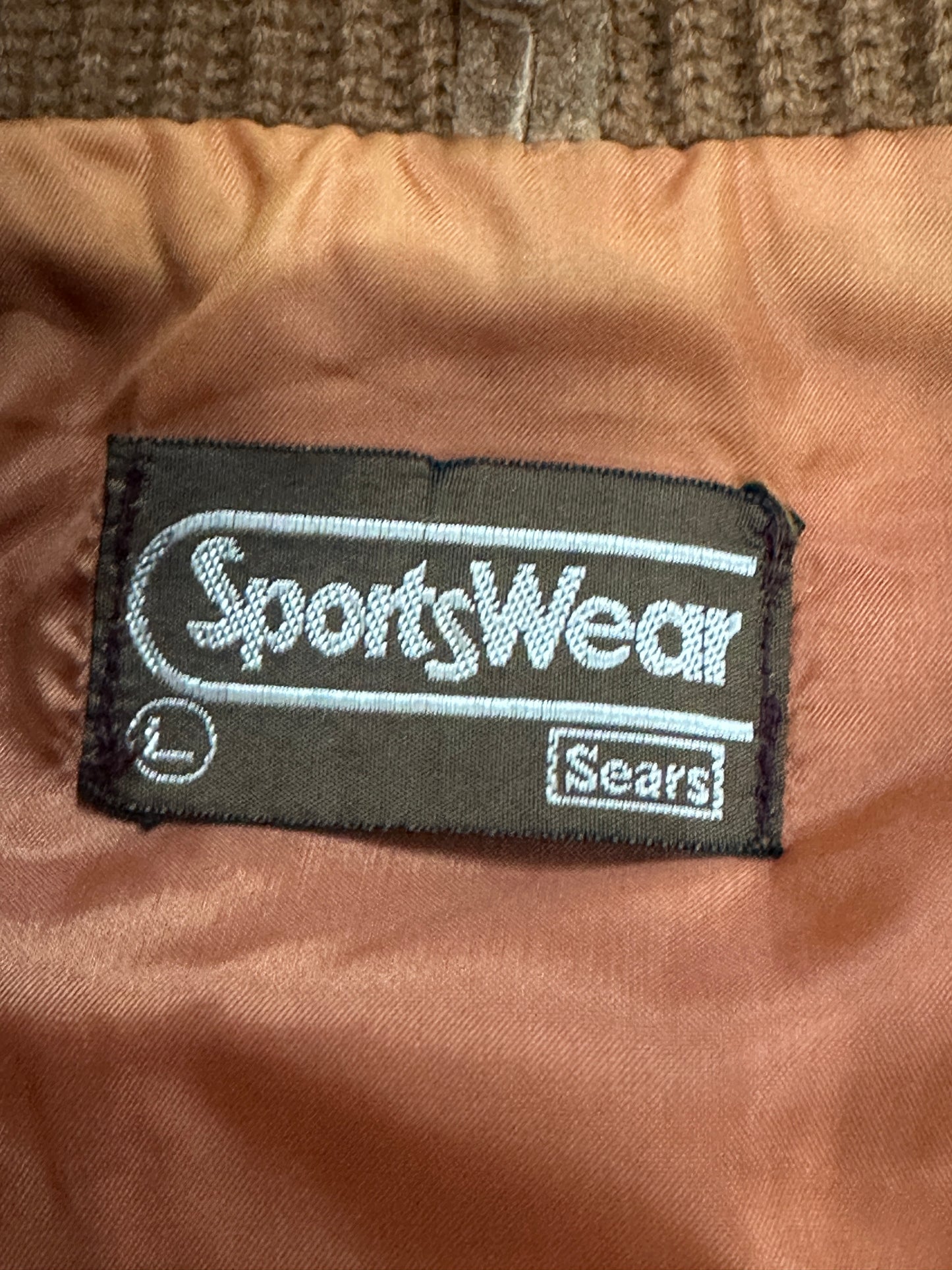 [L] 80s Sears SportsWear Knit Suede Jacket
