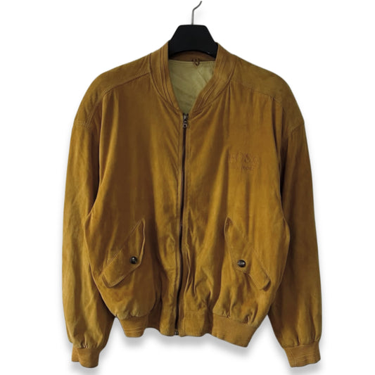 [50] 80s HUGO BOSS Suede Bomber Jacket