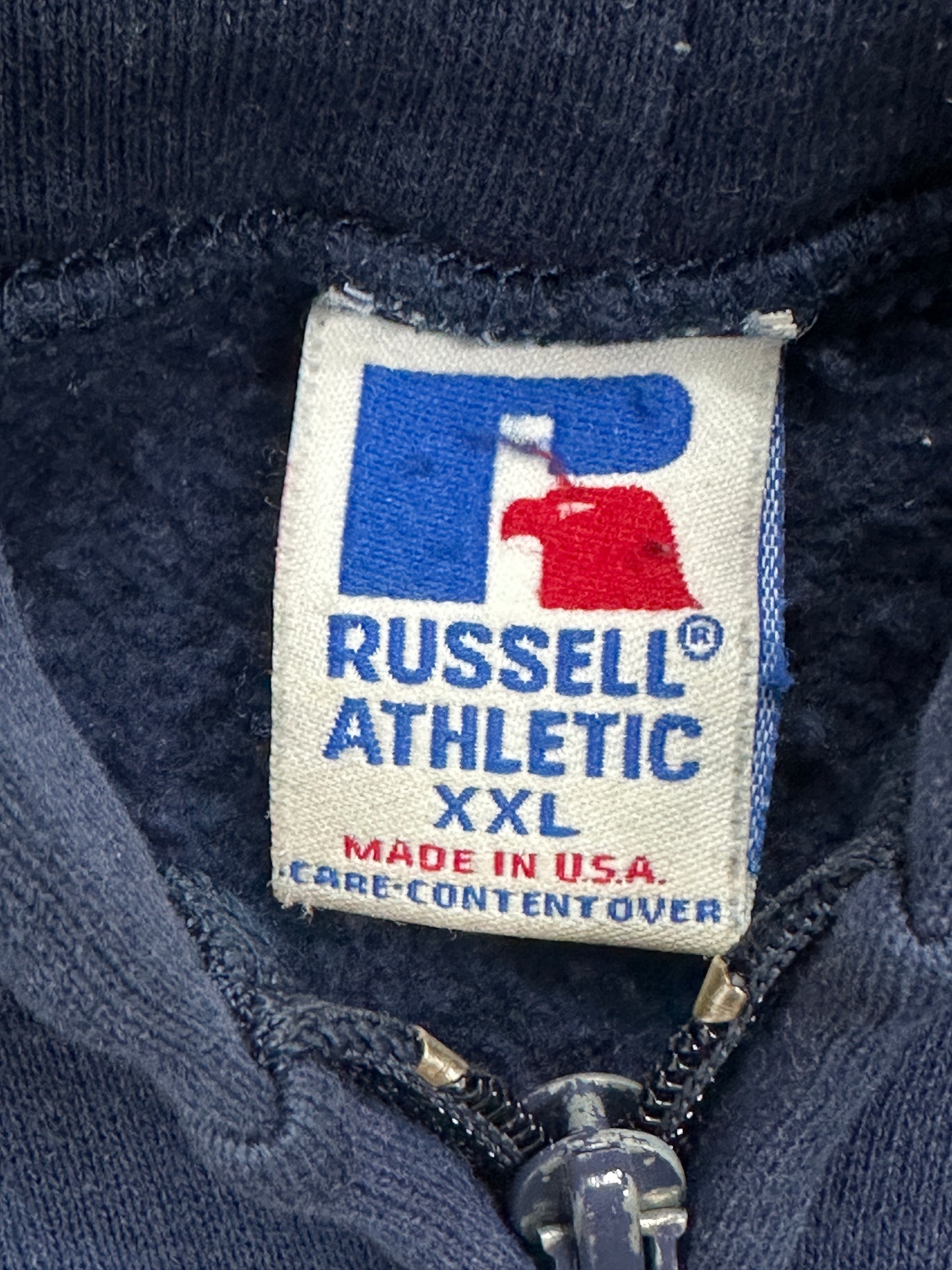 [XXL] 90s Russell Navy Hood Zip-up