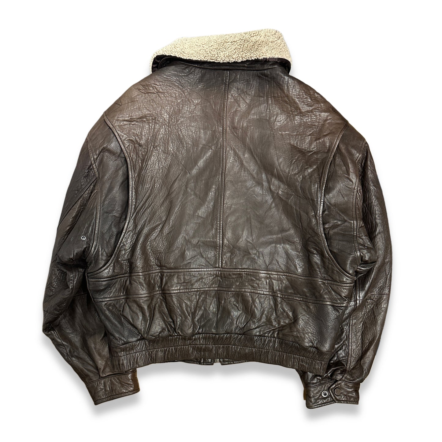 [44] 90s HUGO BOSS Aviator Leather Jacket
