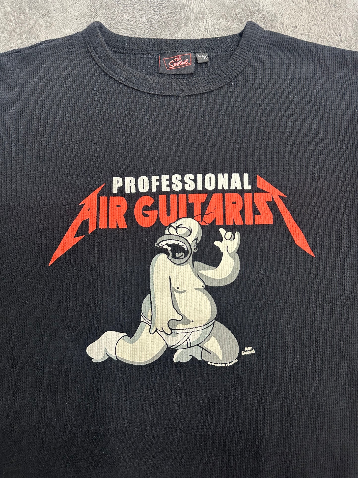 [XL] 07' The Simpsons Cartoon Waffle Long Sleeve