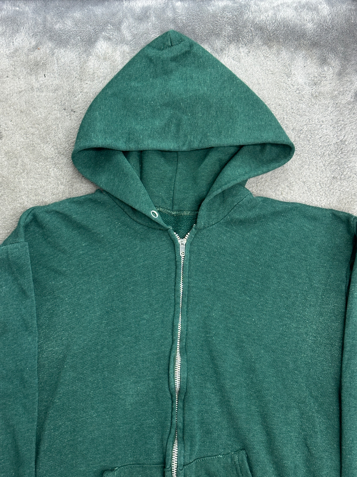 [M] 70s USA Vintage Green Hood Zip-up