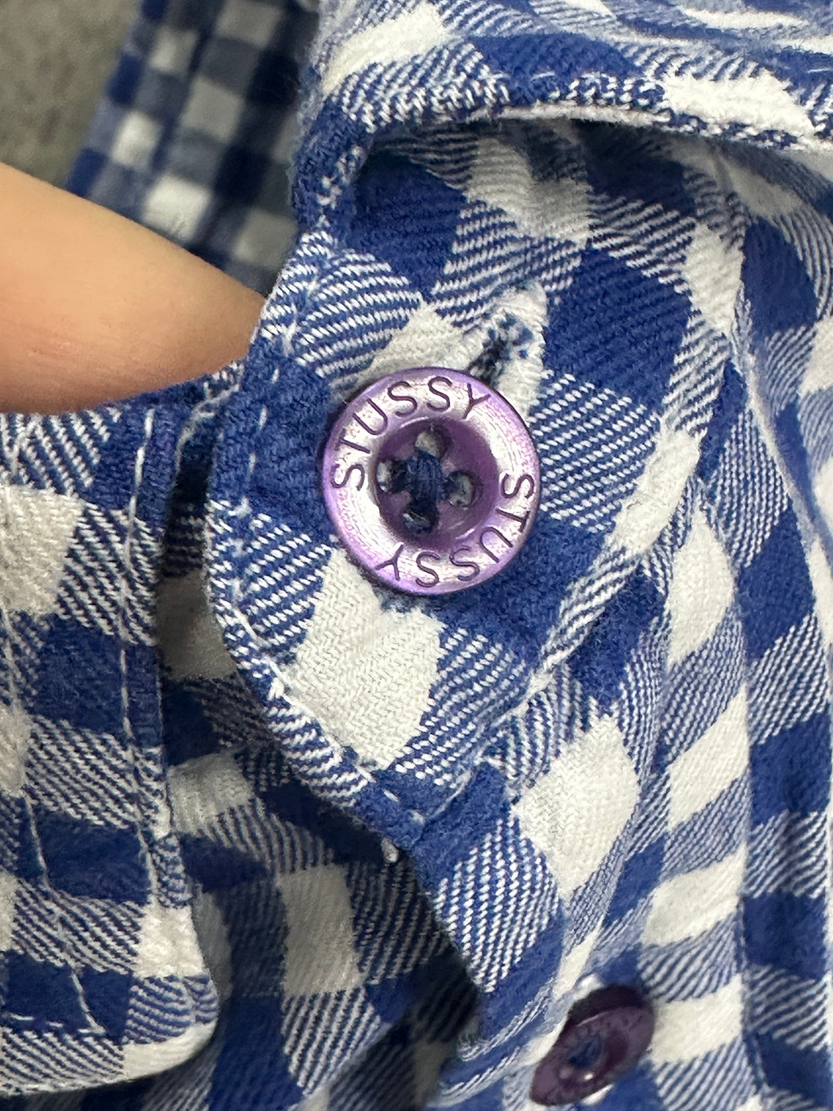 [XL] 00s Stussy Blue Plaid Shirt