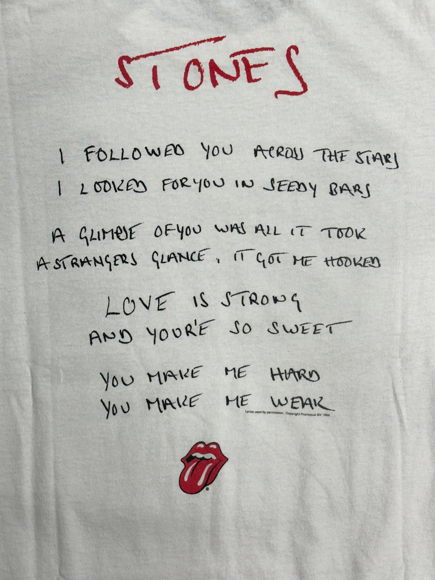 [L] 1994' Rolling Stones 'Love is Strong' Band Tee