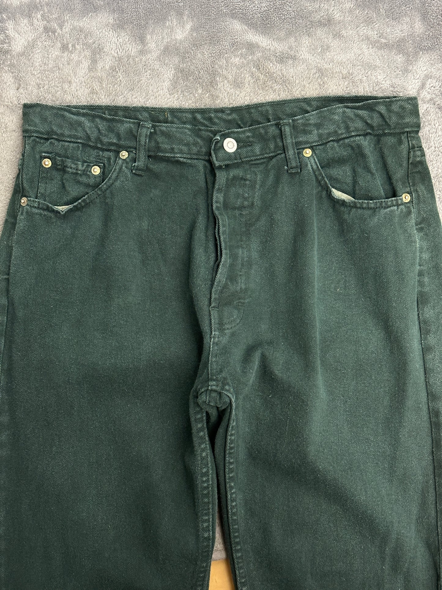 [36x32] 2000' Levi's 501 Green Denim Pants