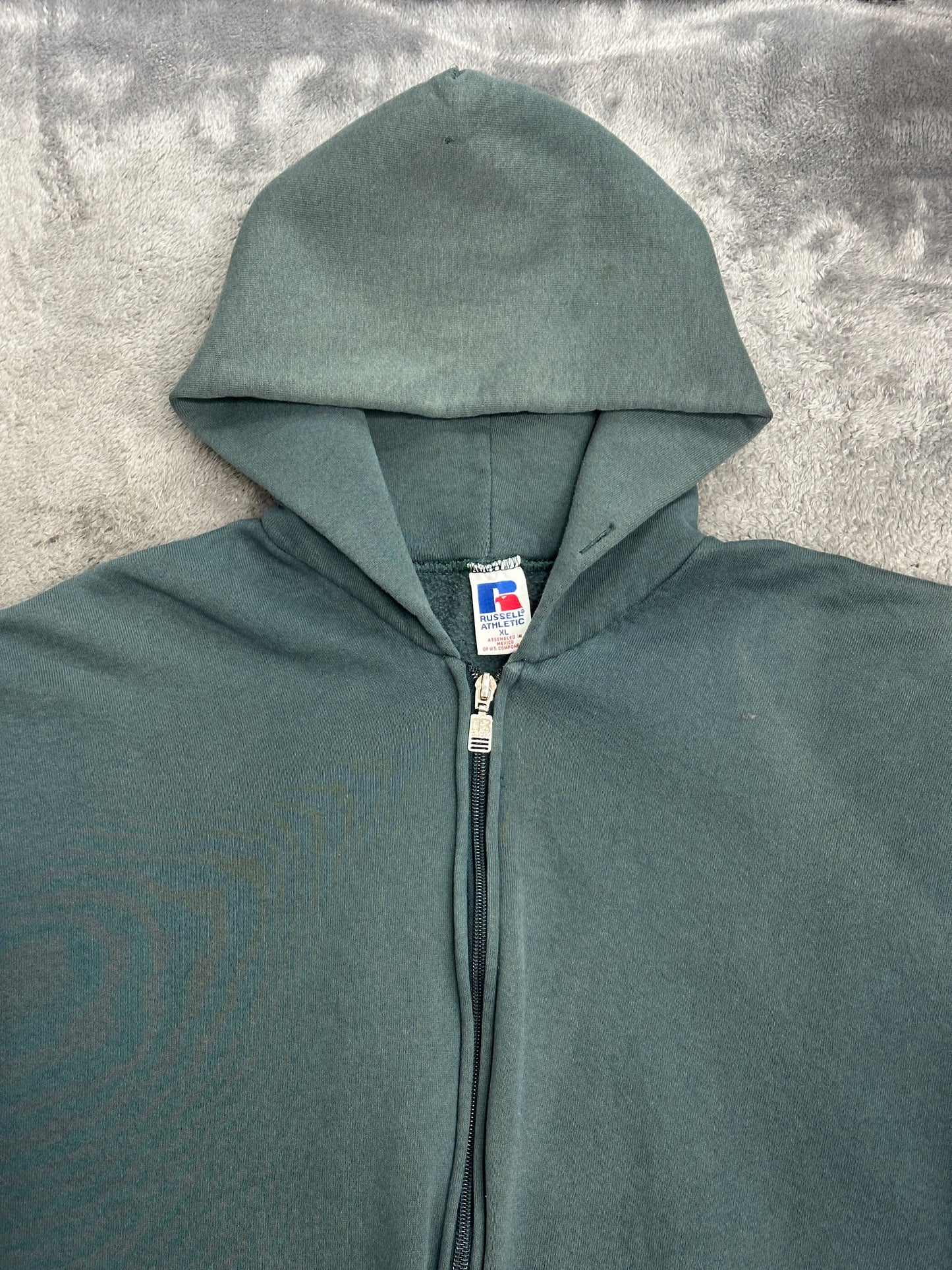 [XL] 90s Russell Khaki Hood Zip-up