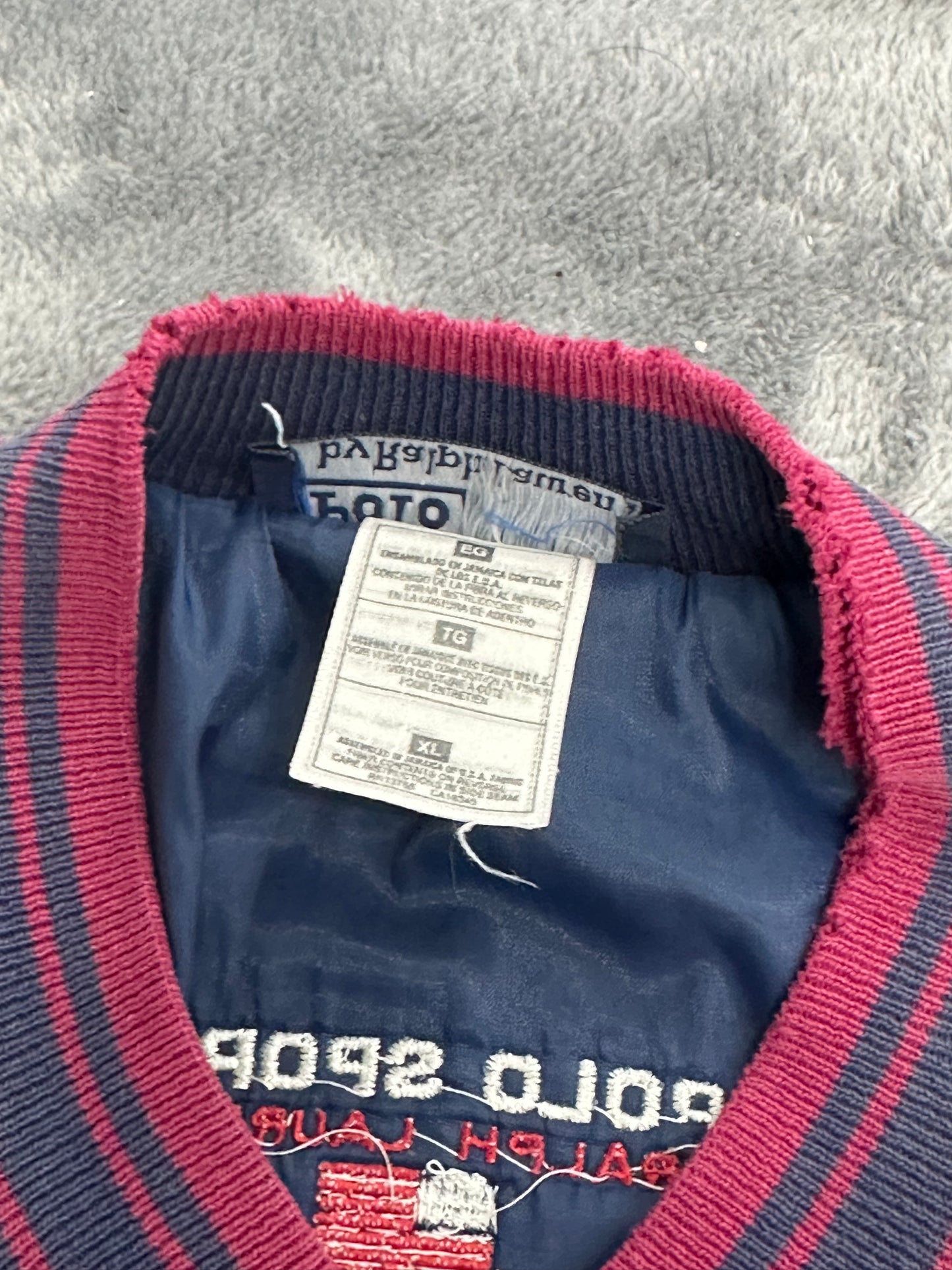 [XL] 90s POLO SPORT Sweat Varsity Jacket