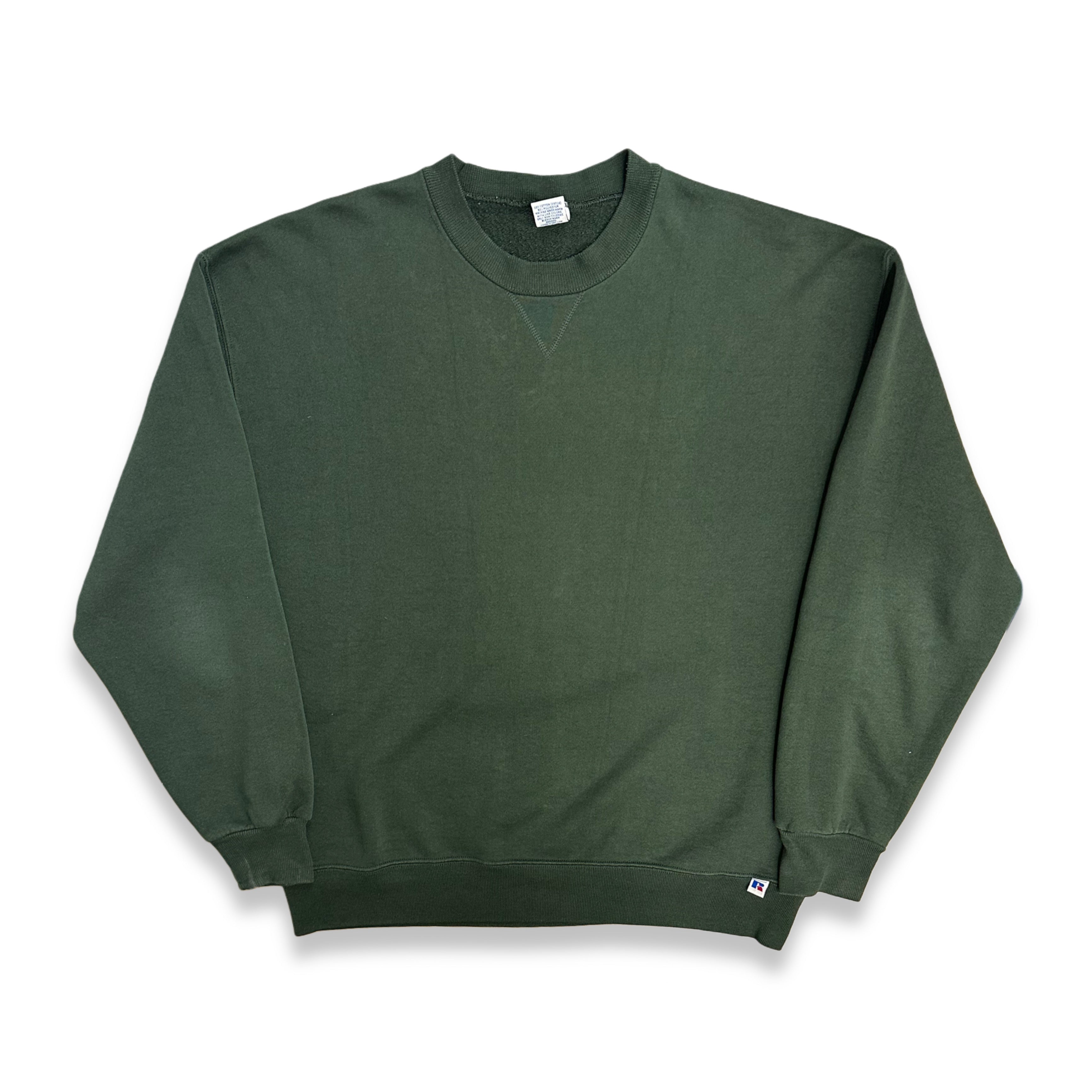 1990s russell front V sweatshirt ベージュ L 1990s russell front V