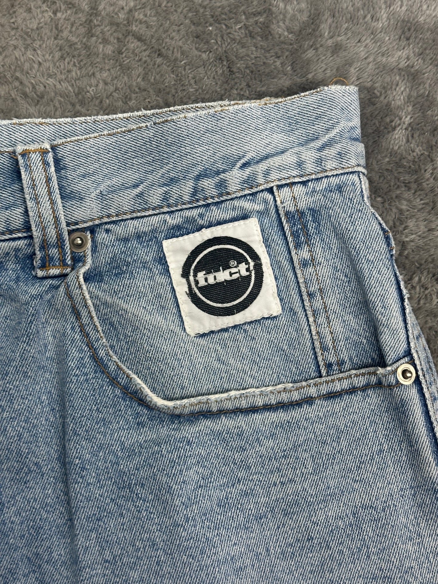 [XL] Early 90s FUCT Circle Logo Denim Shorts
