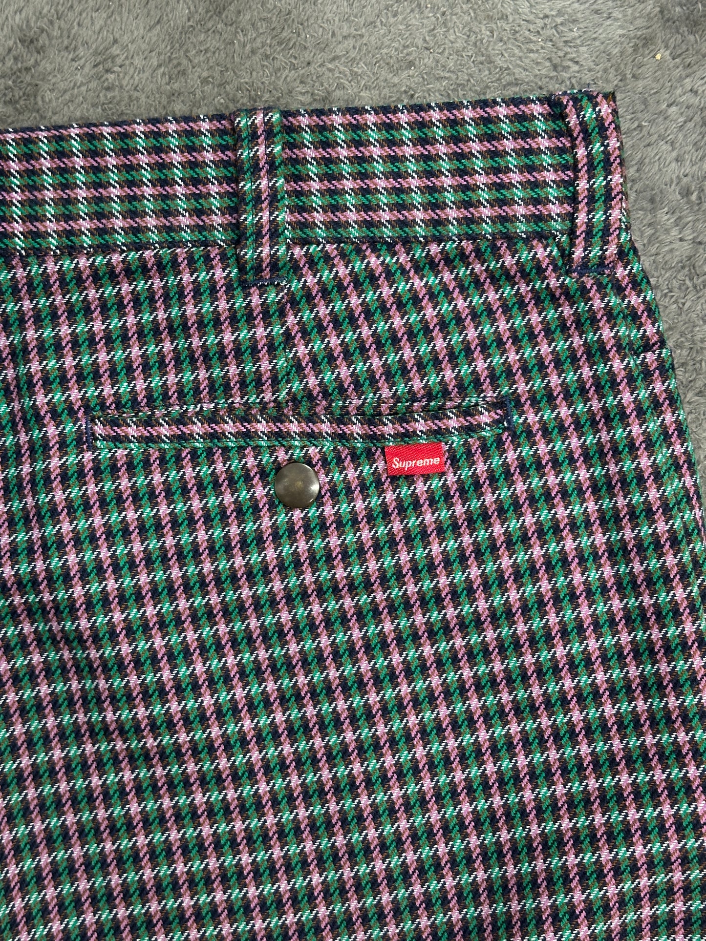 [34] Supreme Plaid Work Pants