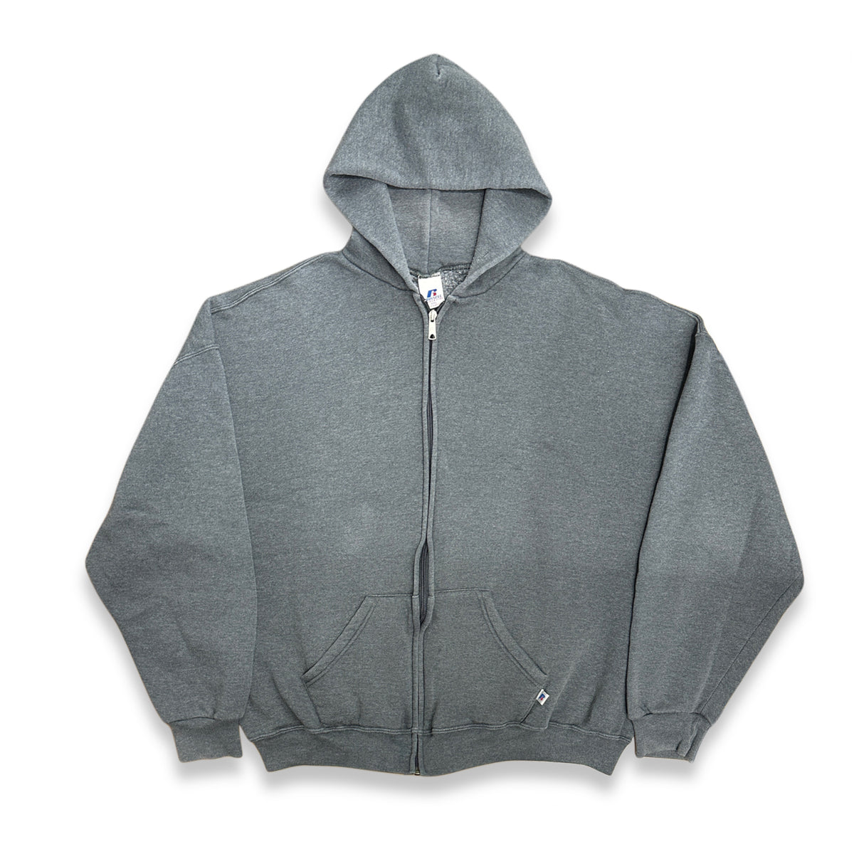 [XXL] 00s Russell Grey Hood Zip-up