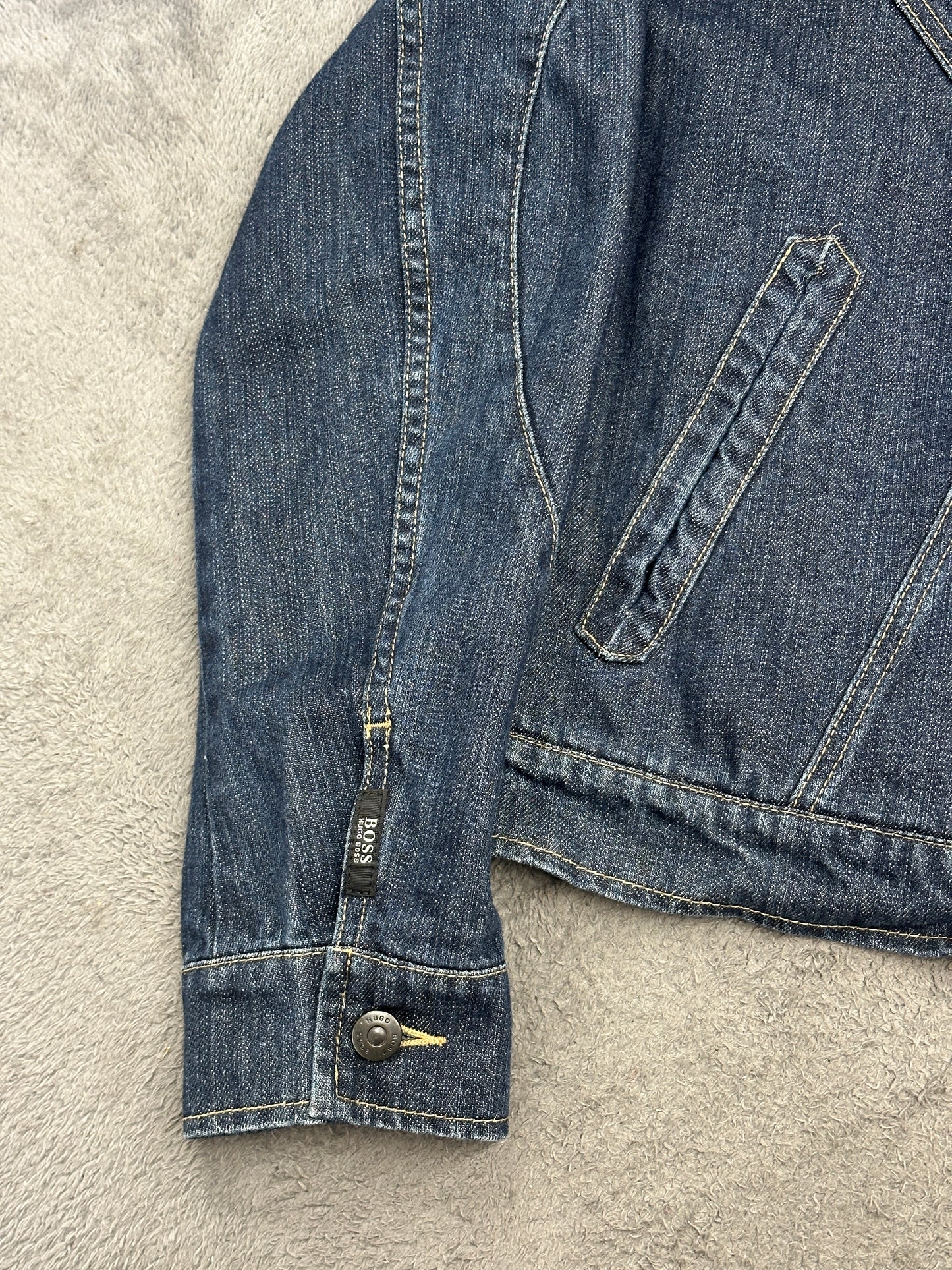 [XL] 2006' Hugo Boss Curved Line Denim Zip-up Jacket