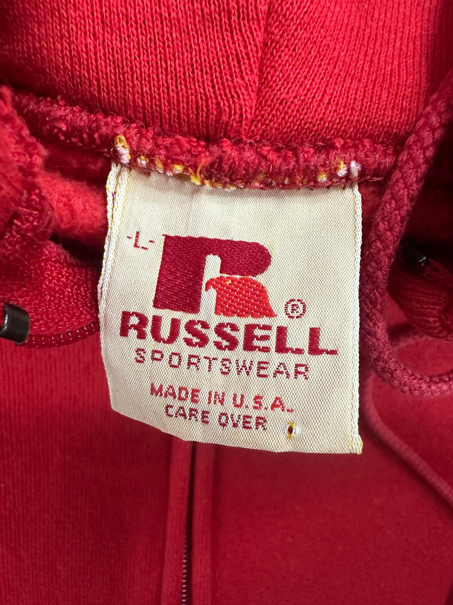 [L] 70s Russell Red Hood Zip-up