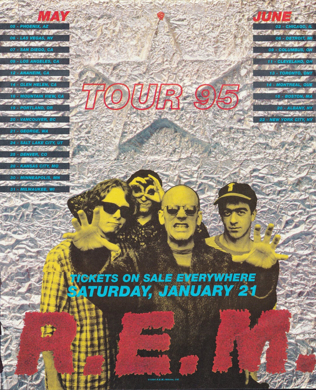[XL] 1995' R.E.M. Monster Tour Migraine boy Tee