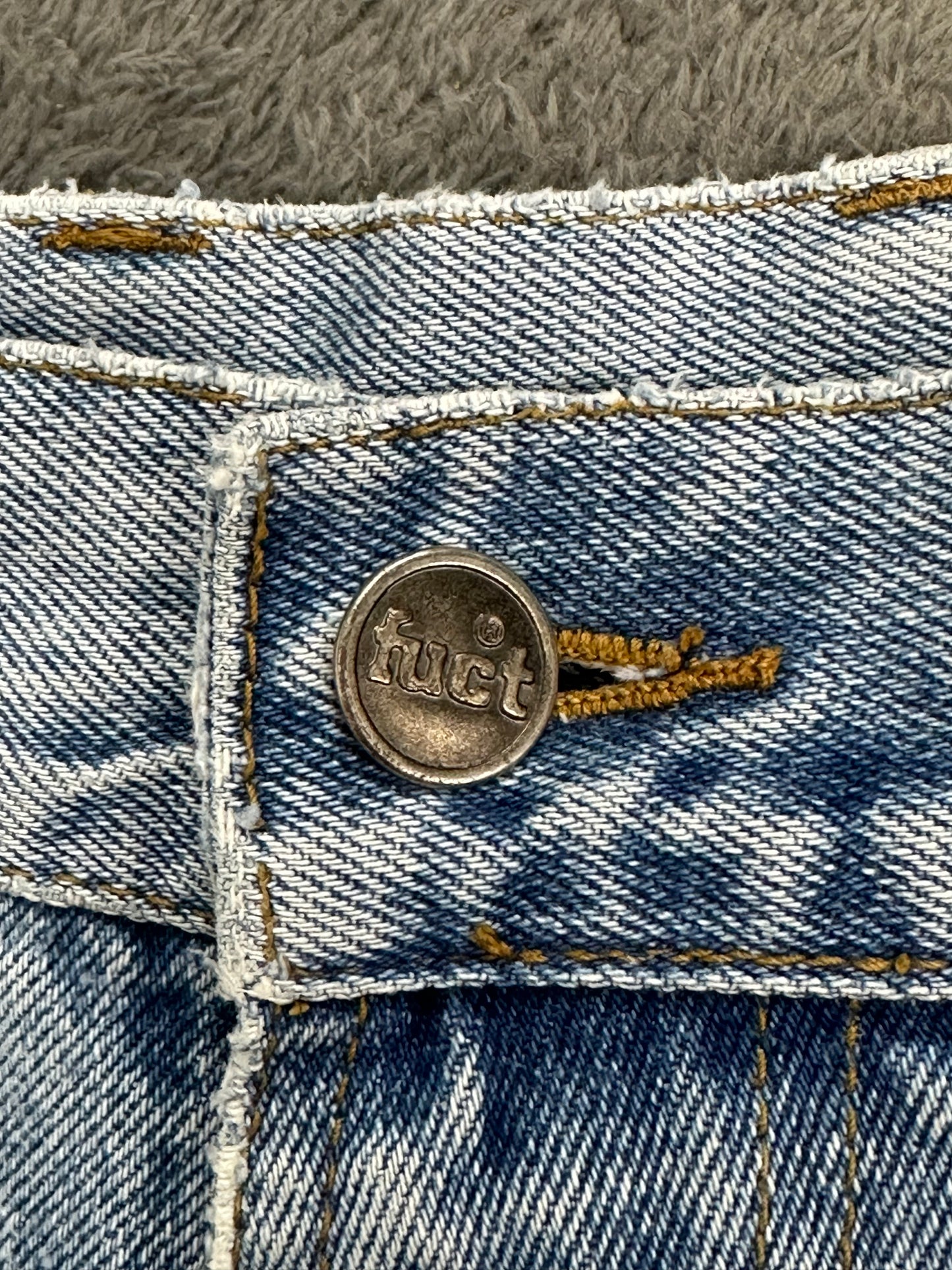 [XL] Early 90s FUCT Circle Logo Denim Shorts