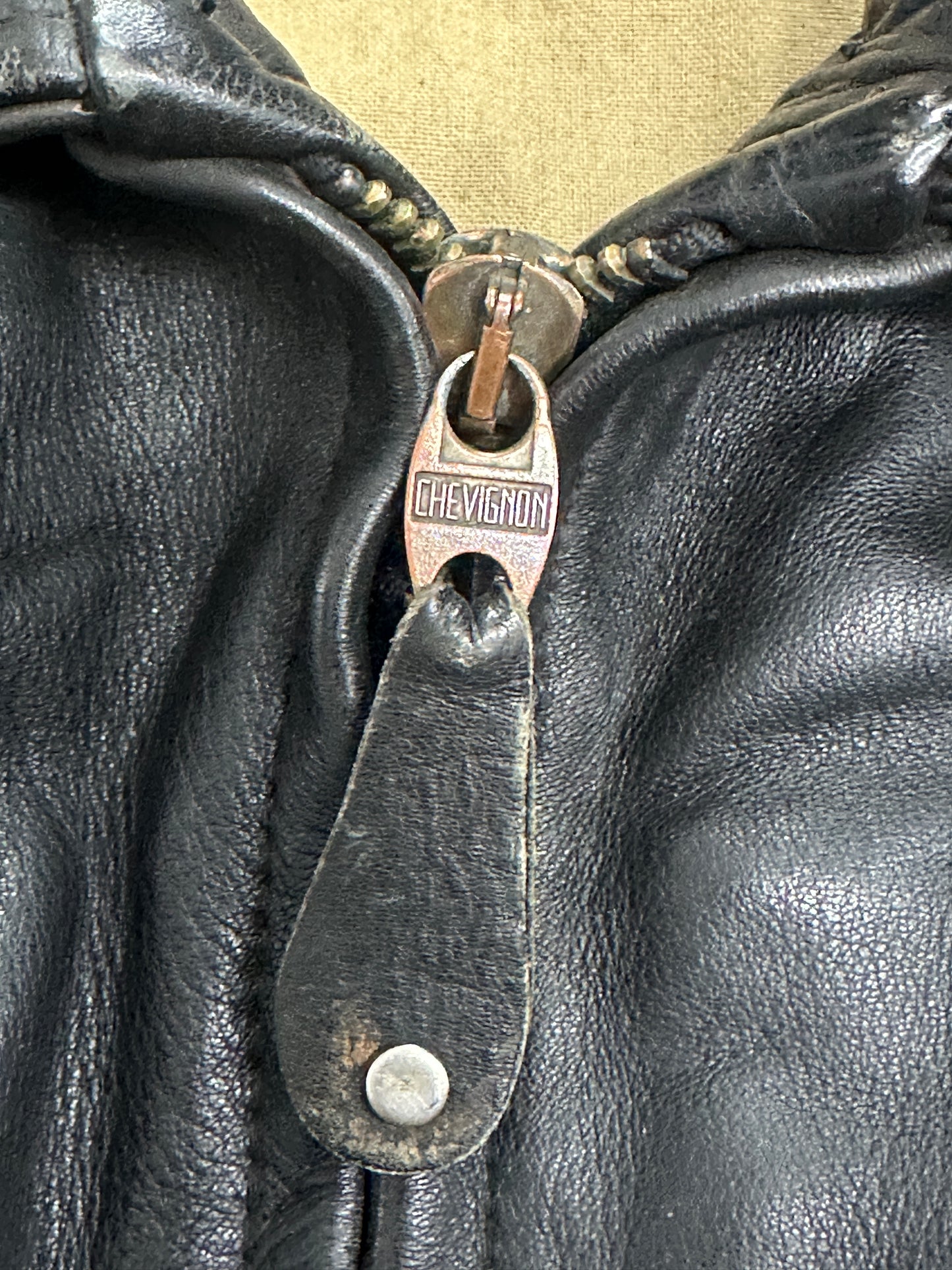 [XXL] 80s Chevignon Leather Bomber Jacket