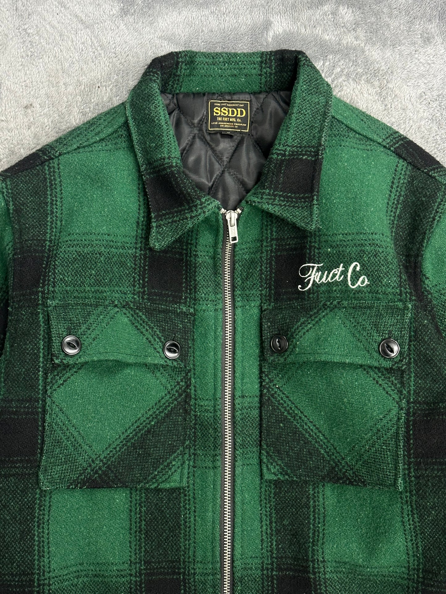 [L] FUCT SSDD Wool Flannel Zip-up Jacket