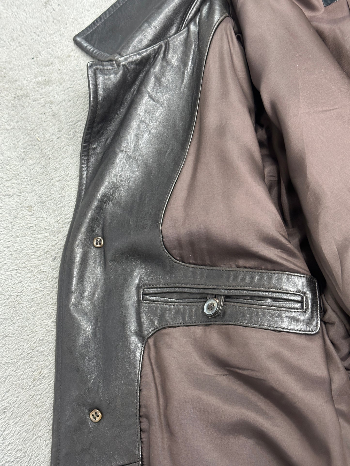 [XL] 00s HUGO BOSS Lamb Skin Leather Jacket