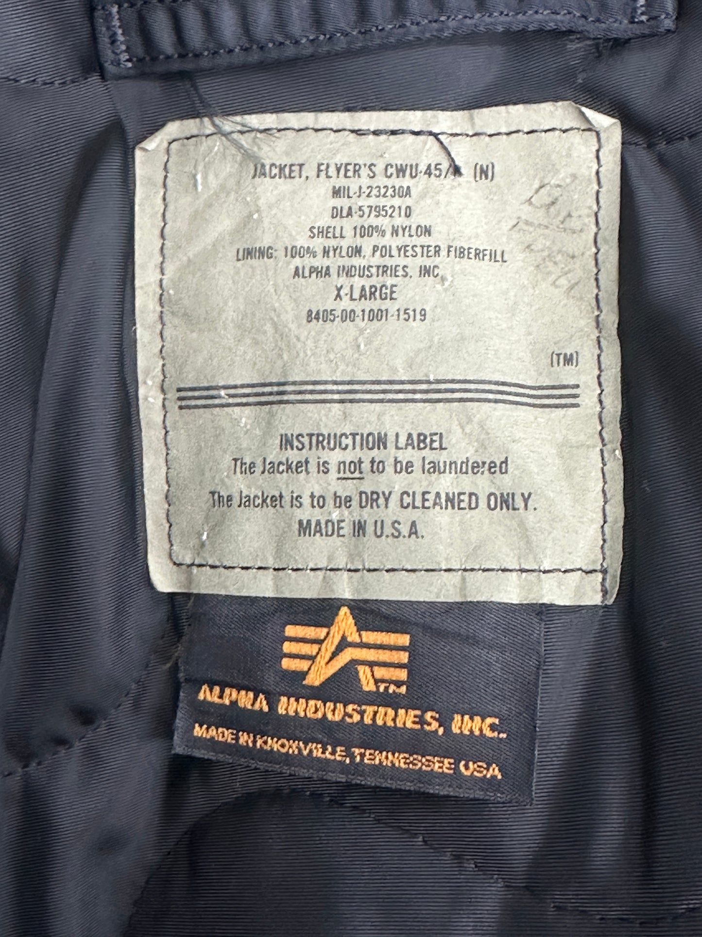 [XL] 2000' Alpha CWU-45/P Flight Jacket